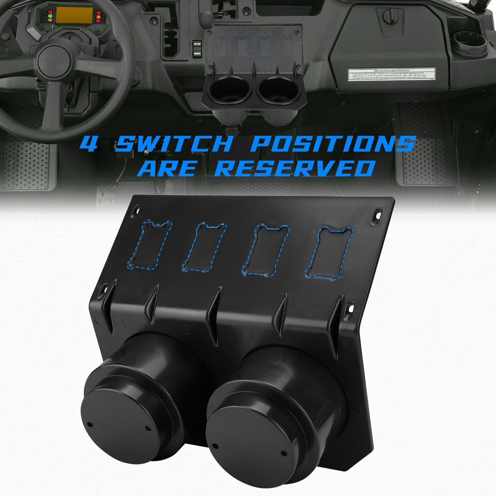 UTV Cup Holder with Switch Panel for Pioneer 1000/1000-5 - Image 4