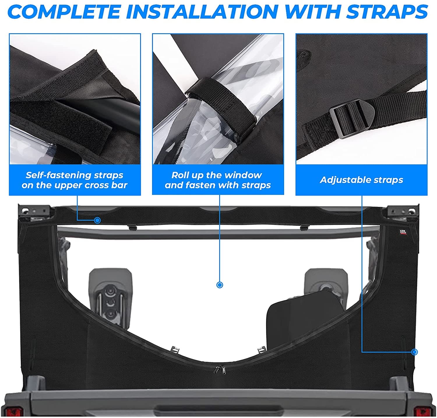 Fabric Rear Window w/Zipper for Honda Pioneer 1000-5 (2016-2025) - Image 3