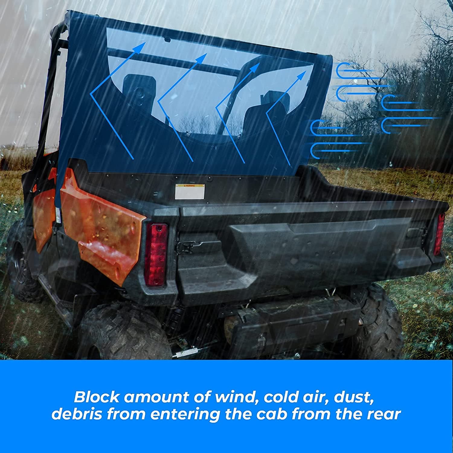 Fabric Rear Window w/Zipper for Honda Pioneer 1000-5 (2016-2025) - Image 7