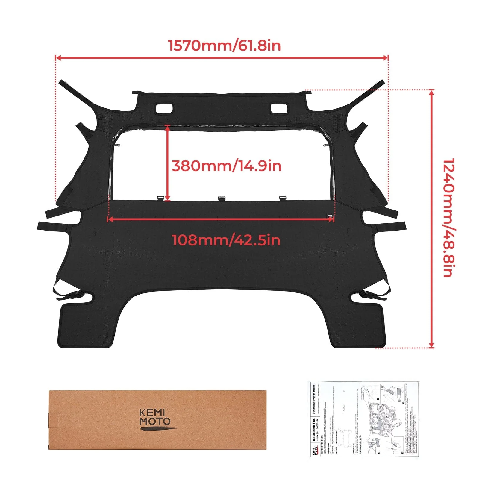 Fabric Rear Panel with Open Window For Pioneer 700 / 700-4 - Image 9