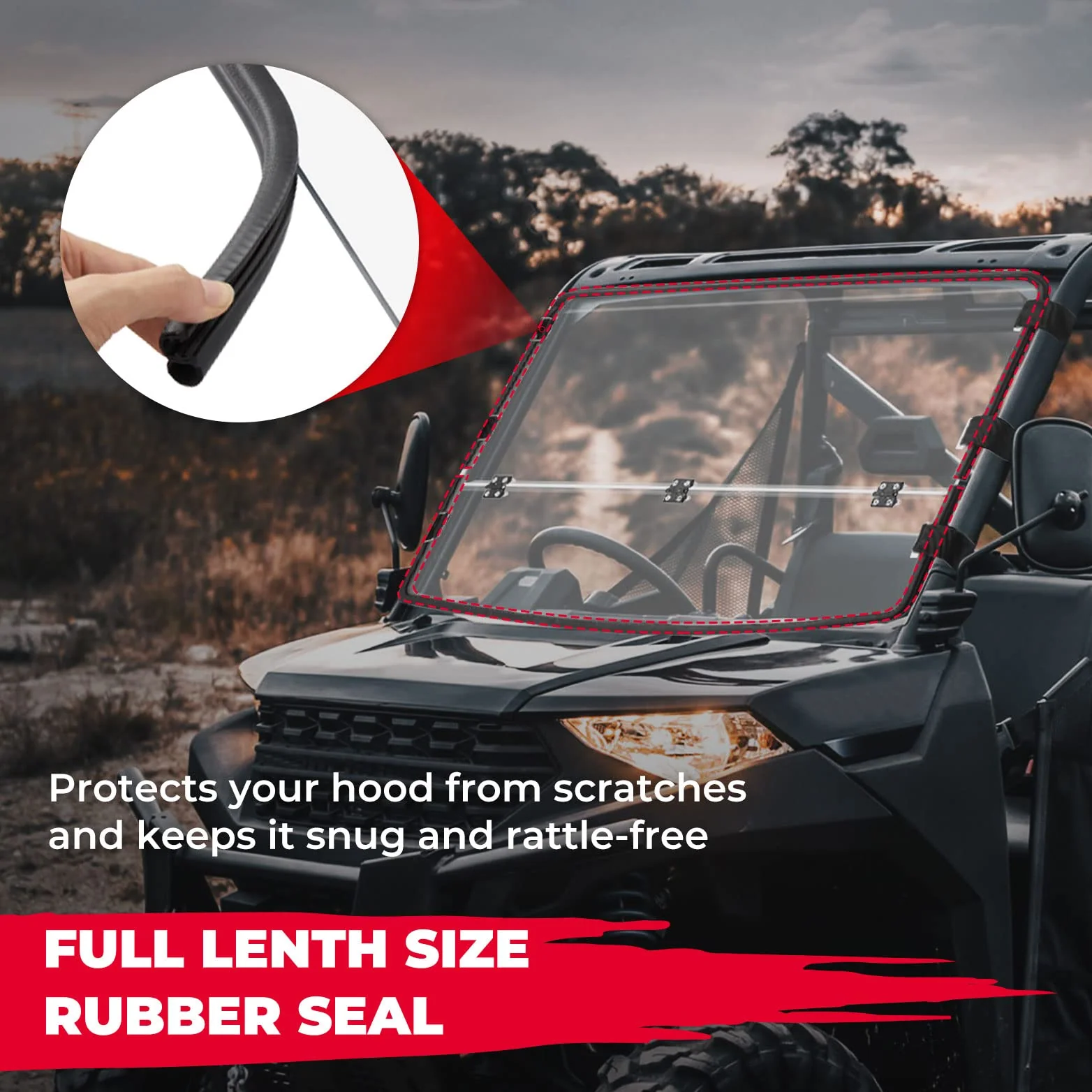 2-IN-1 Flip Up Windshield for Ranger 1000/XP 1000/Crew 2017-2026 - Image 4