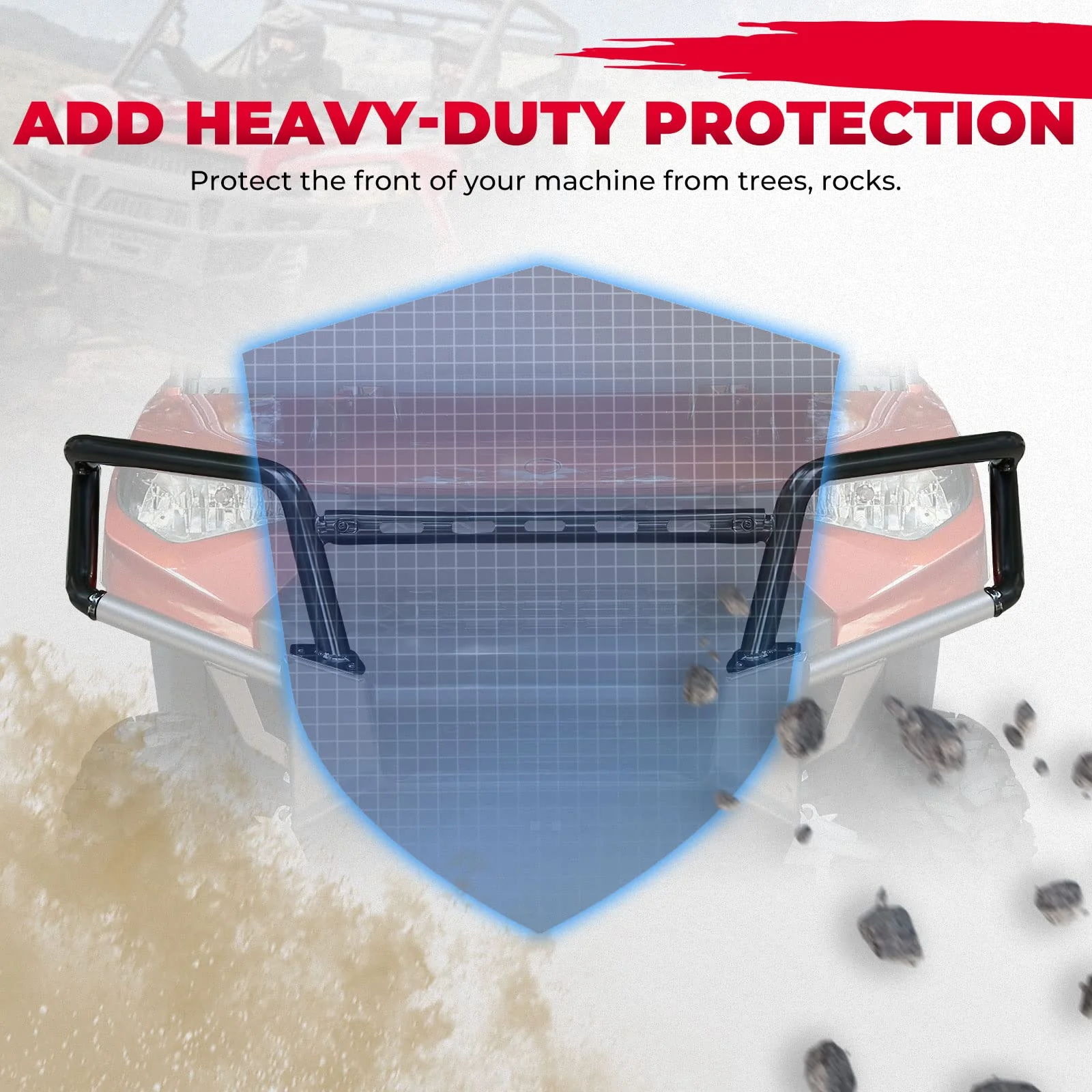 Front Bumper Upper Brush Guard for Polaris Ranger XP 1000 / Crew 2018-2024 - Image 5