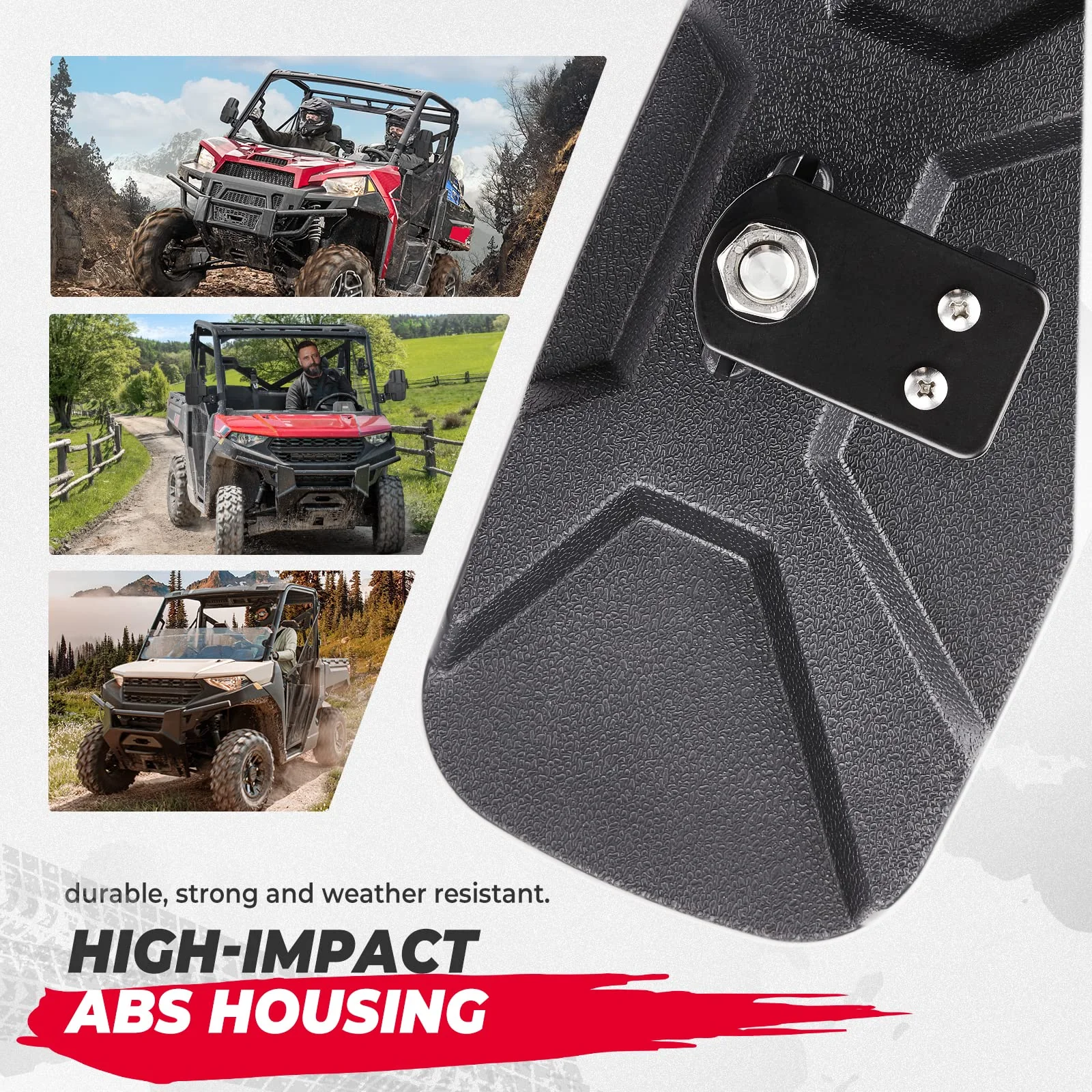 Rear View Mirror for Polaris Ranger 500 570 900 XP 1000 XP - Image 4