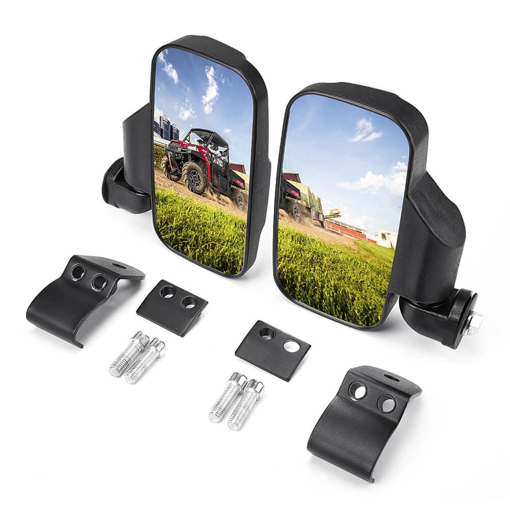 Adjustable Side Mirrors & Under Seat Storage Box for Polaris Ranger - Image 2