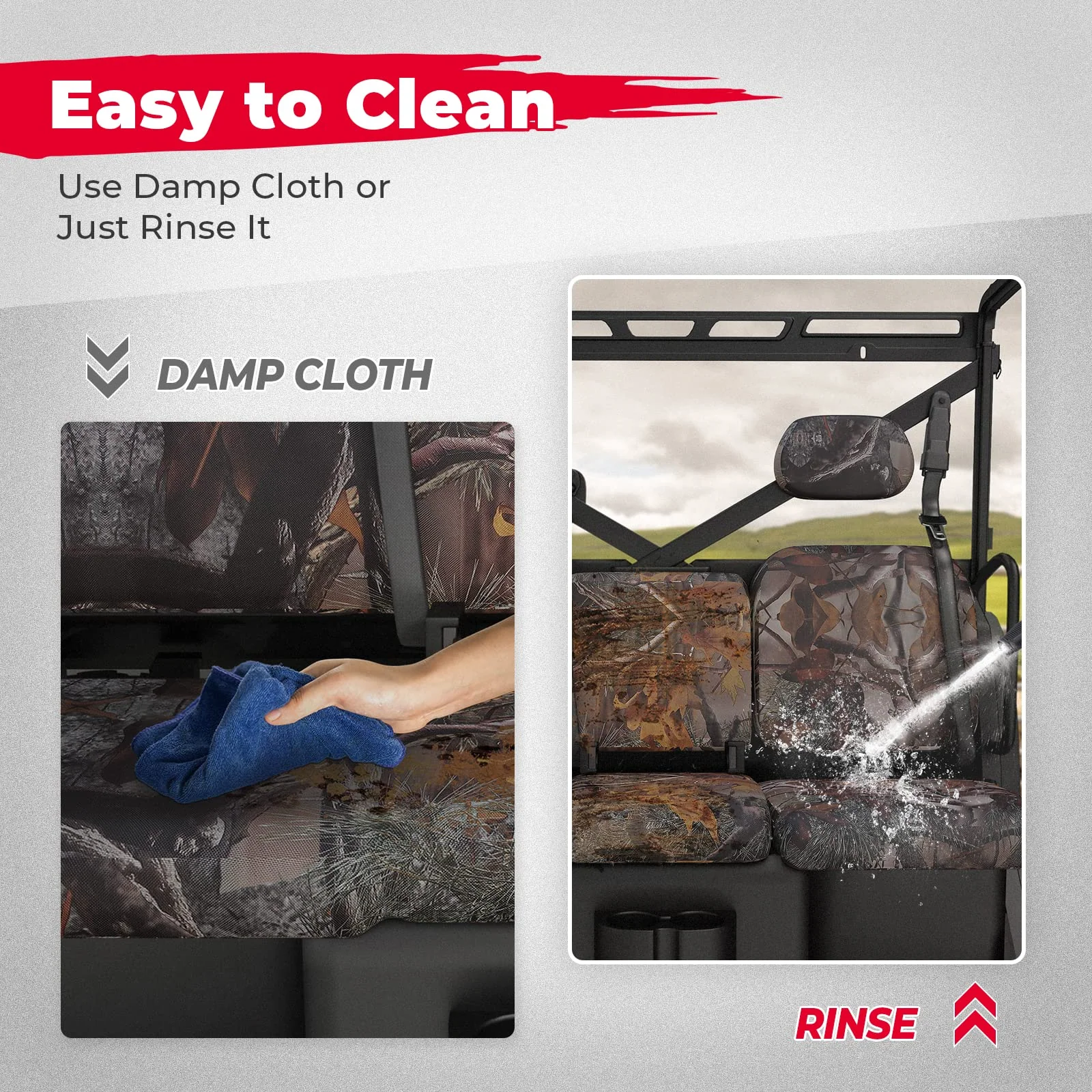 Camo Split Bench Seat Covers for Polaris Ranger XP 1000/Crew - Image 6