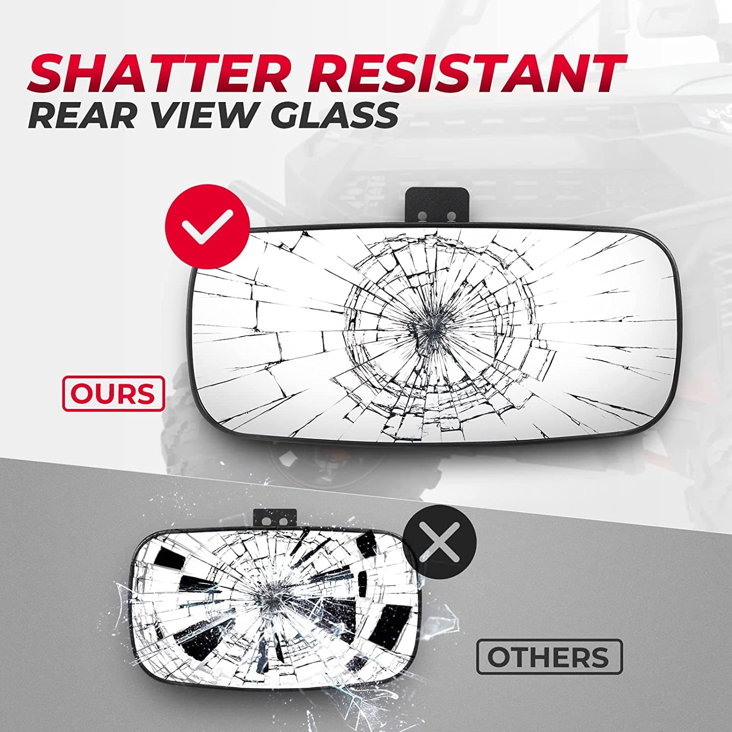UTV Rear View Mirror for Polaris Ranger 500 570 900 XP 1000 XP/Crew 2017-2026 - Image 5