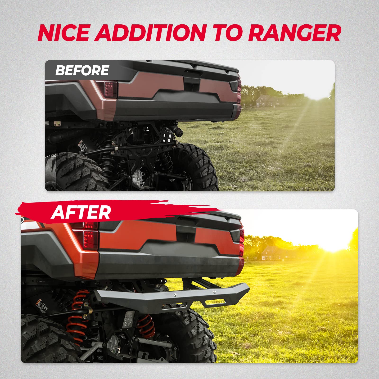 Rear Brushguard Bumper for Polaris Ranger XP 1000 / CREW 2018-2024 - Image 5
