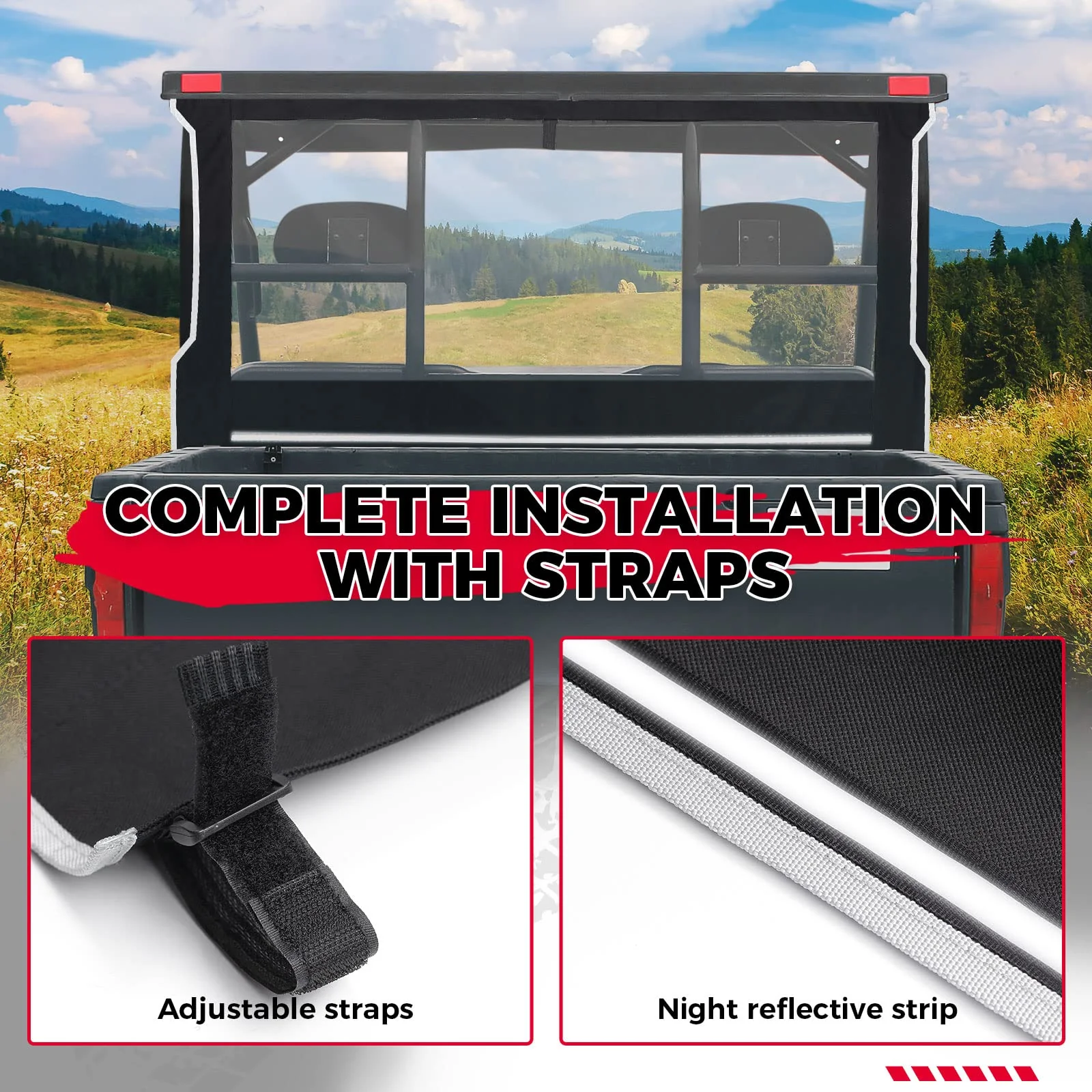 UTV Soft Rear Window Shield Windshield for Polaris Ranger 500/650/700 - Image 4