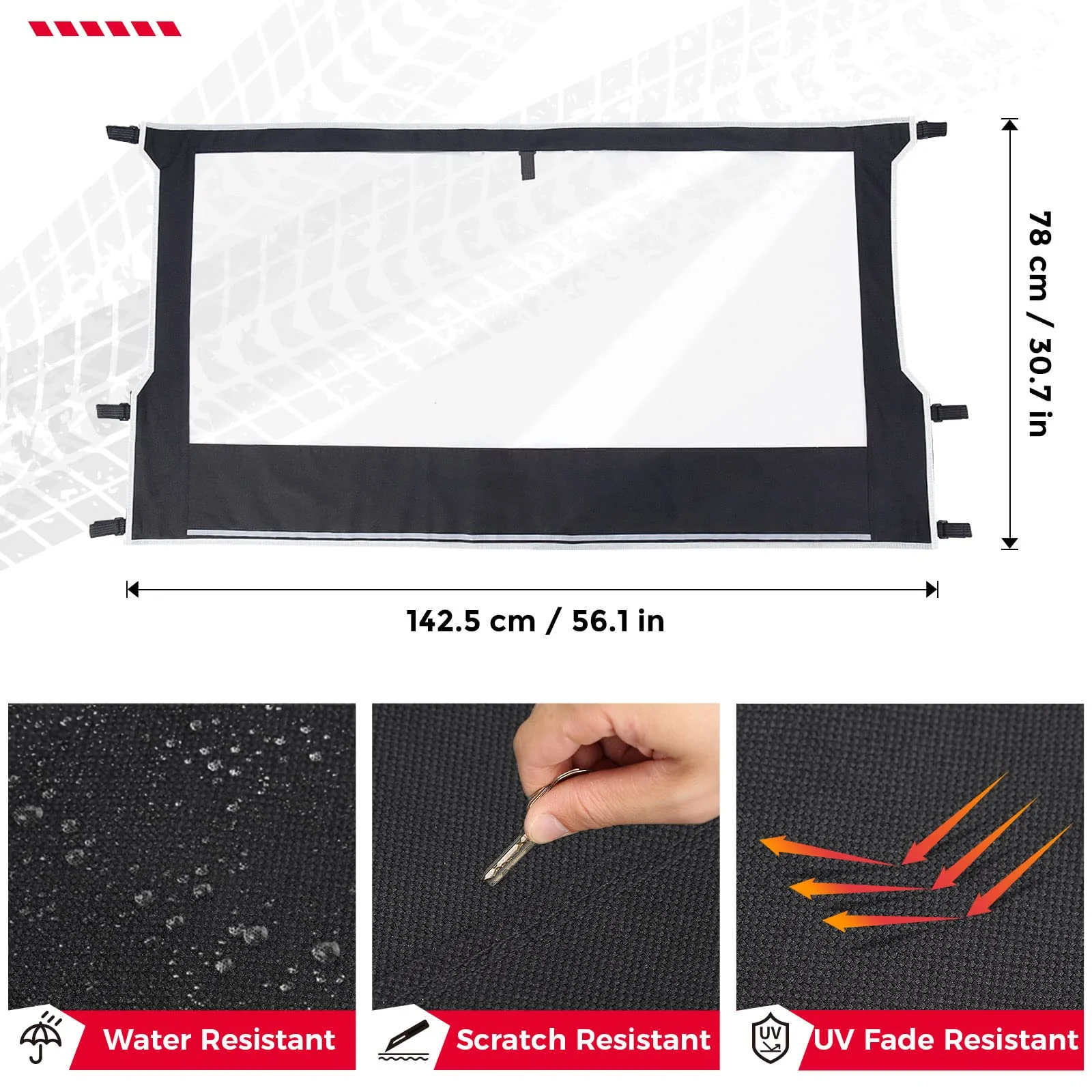 UTV Soft Rear Window Shield Windshield for Polaris Ranger 500/650/700 - Image 5