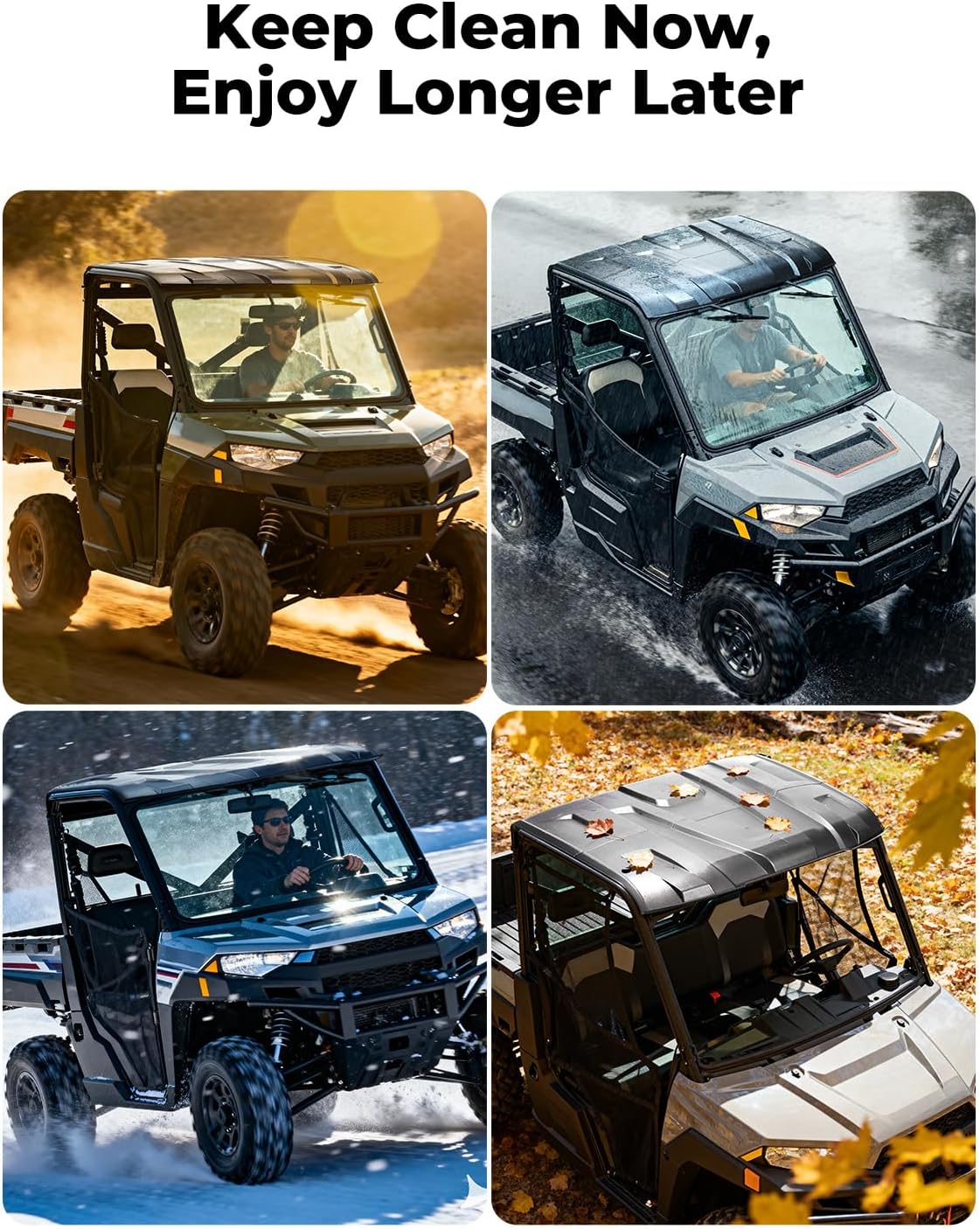 Plastic Hard Roof 3-Seat for Polaris Ranger XP 1000/ 1000/ XP 900 - Image 5