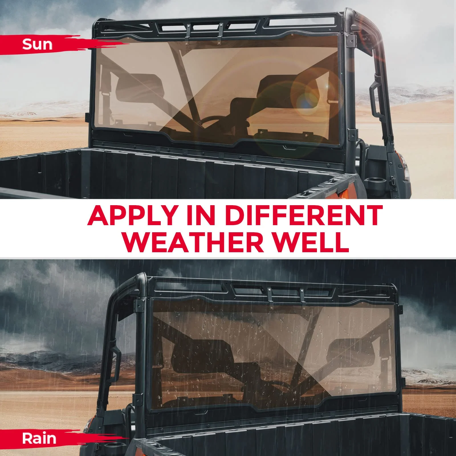 Tint Anti UV Rear Windshield for Polaris Ranger XP 1000/ Crew 2017-2026 - Image 7
