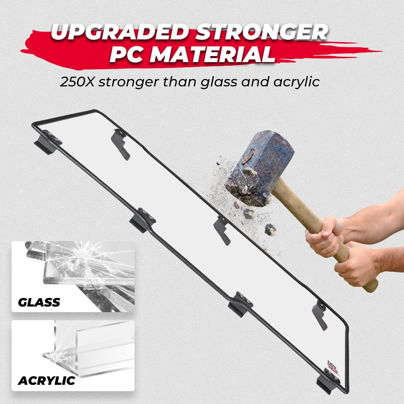Rear Windshield Hard Tool-Free Install for Polaris Ranger XP 1000/Crew 2015-2026 - Image 3