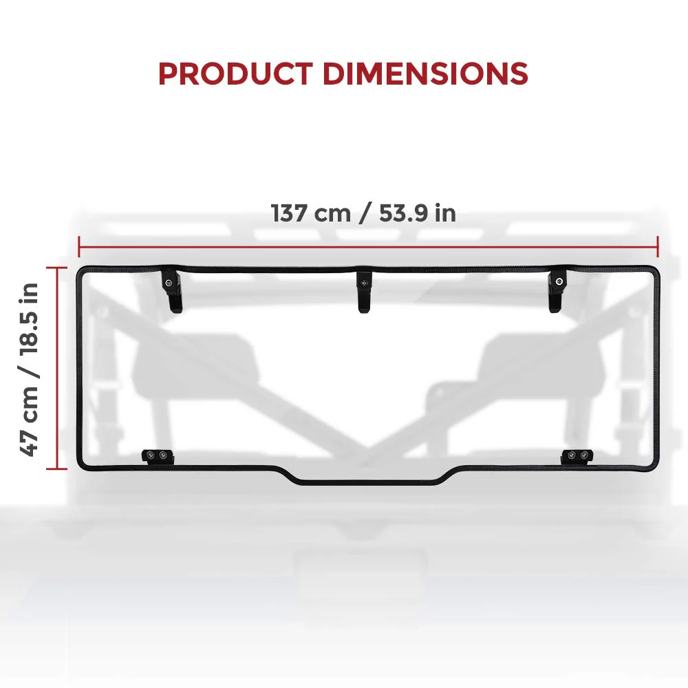 Rear Windshield Hard Tool-Free Install for Polaris Ranger XP 1000/Crew 2015-2026 - Image 6