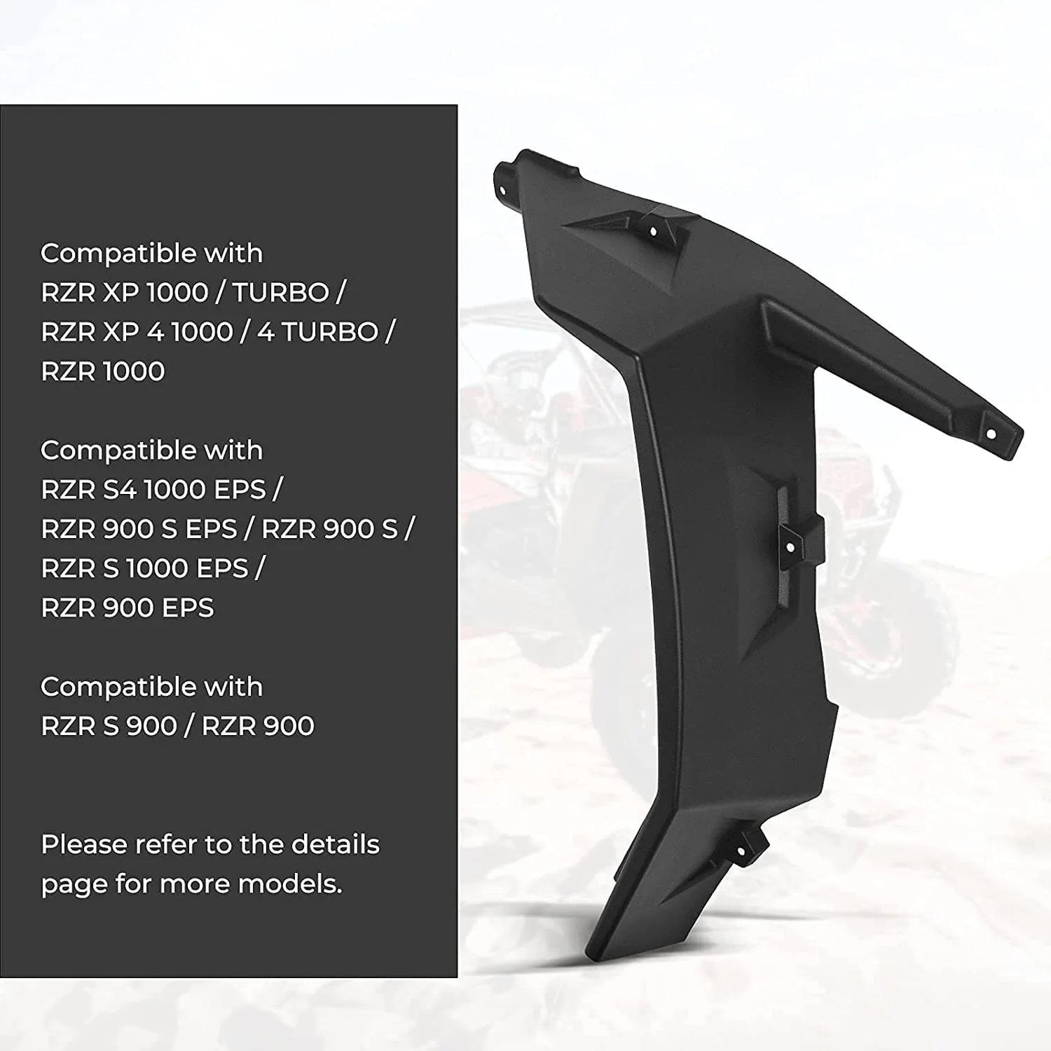 Extended Front Full Mud Flaps 2PCS for Polaris RZR XP 1000 / TURBO - Image 2