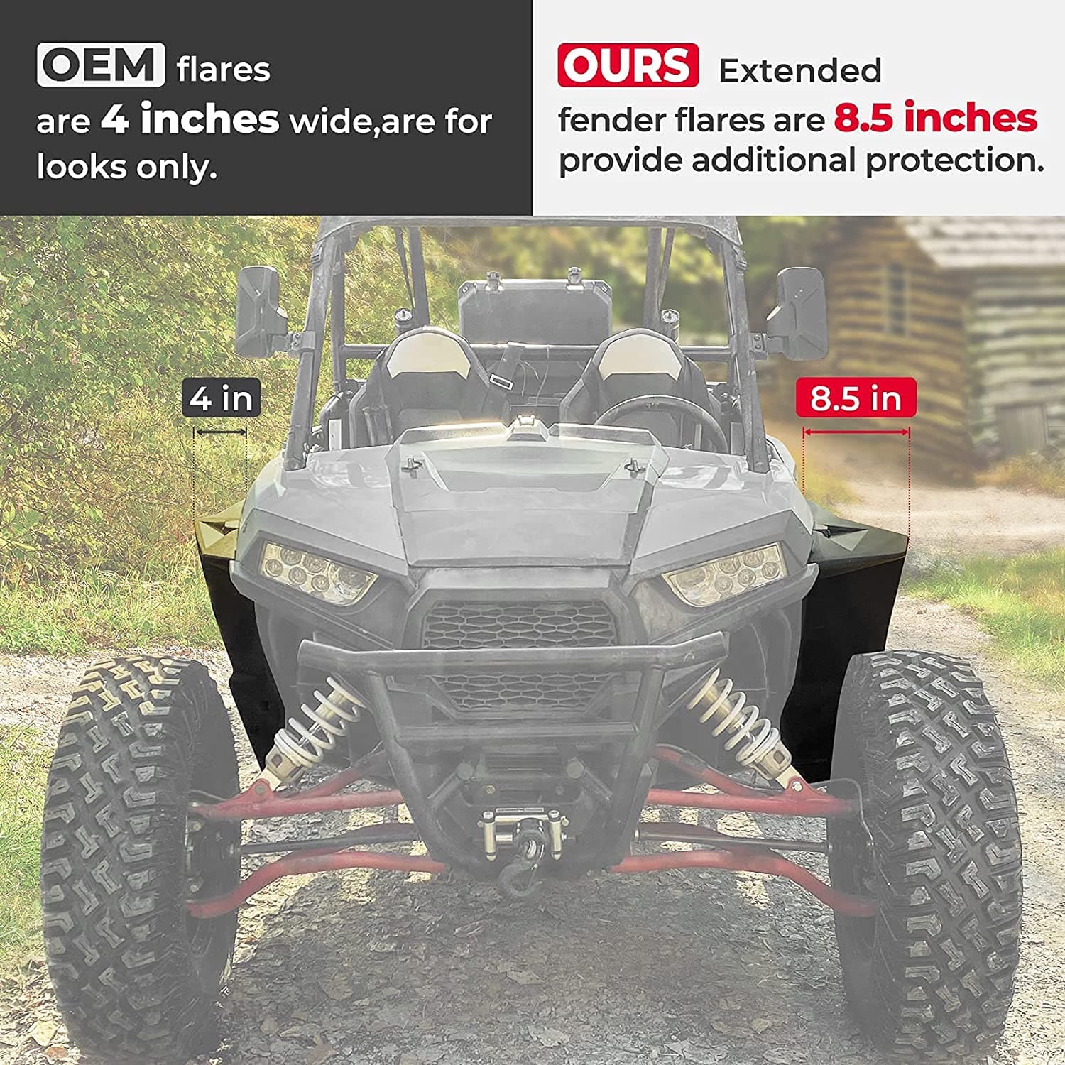 Extended Front Full Mud Flaps 2PCS for Polaris RZR XP 1000 / TURBO - Image 3