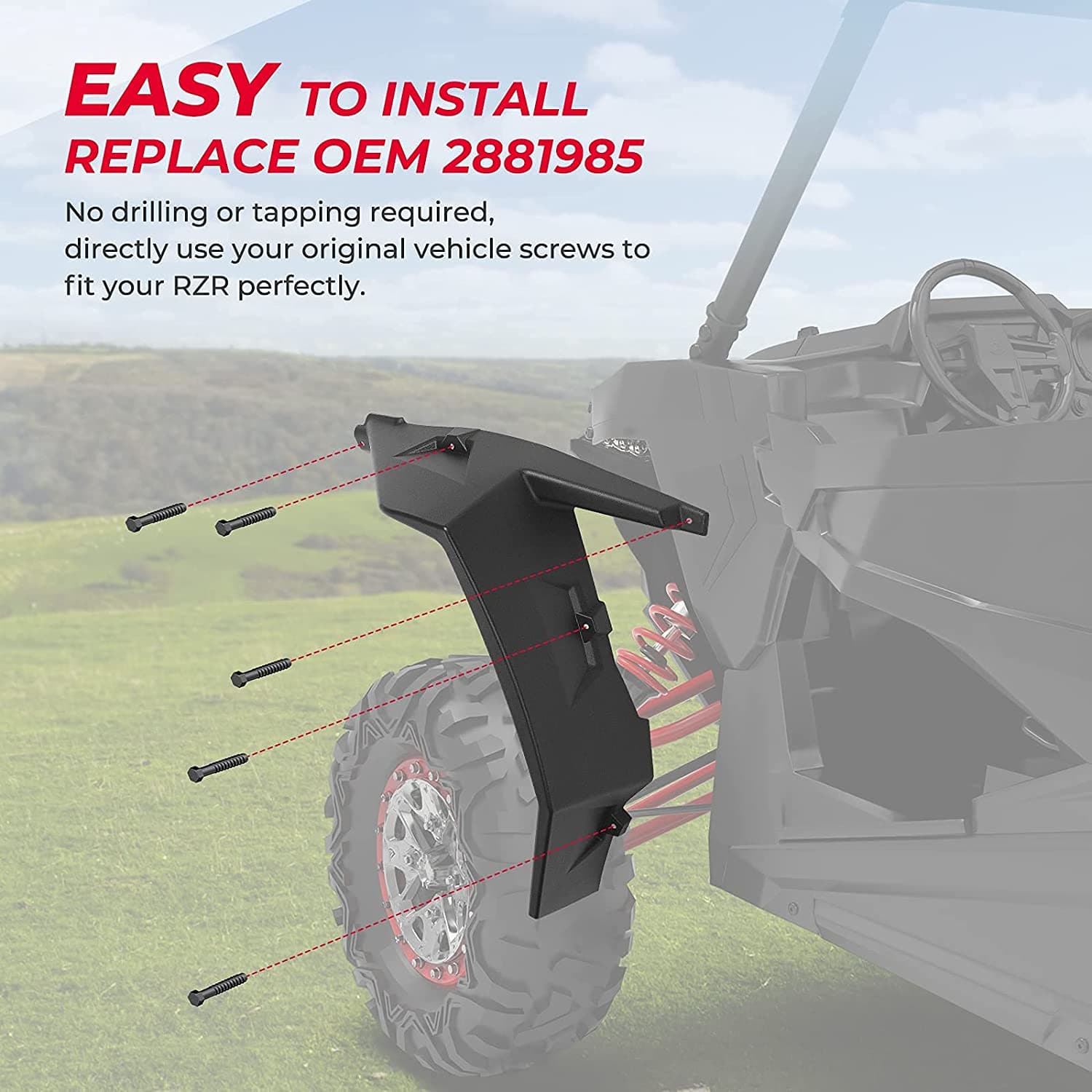 Extended Front Full Mud Flaps 2PCS for Polaris RZR XP 1000 / TURBO - Image 4