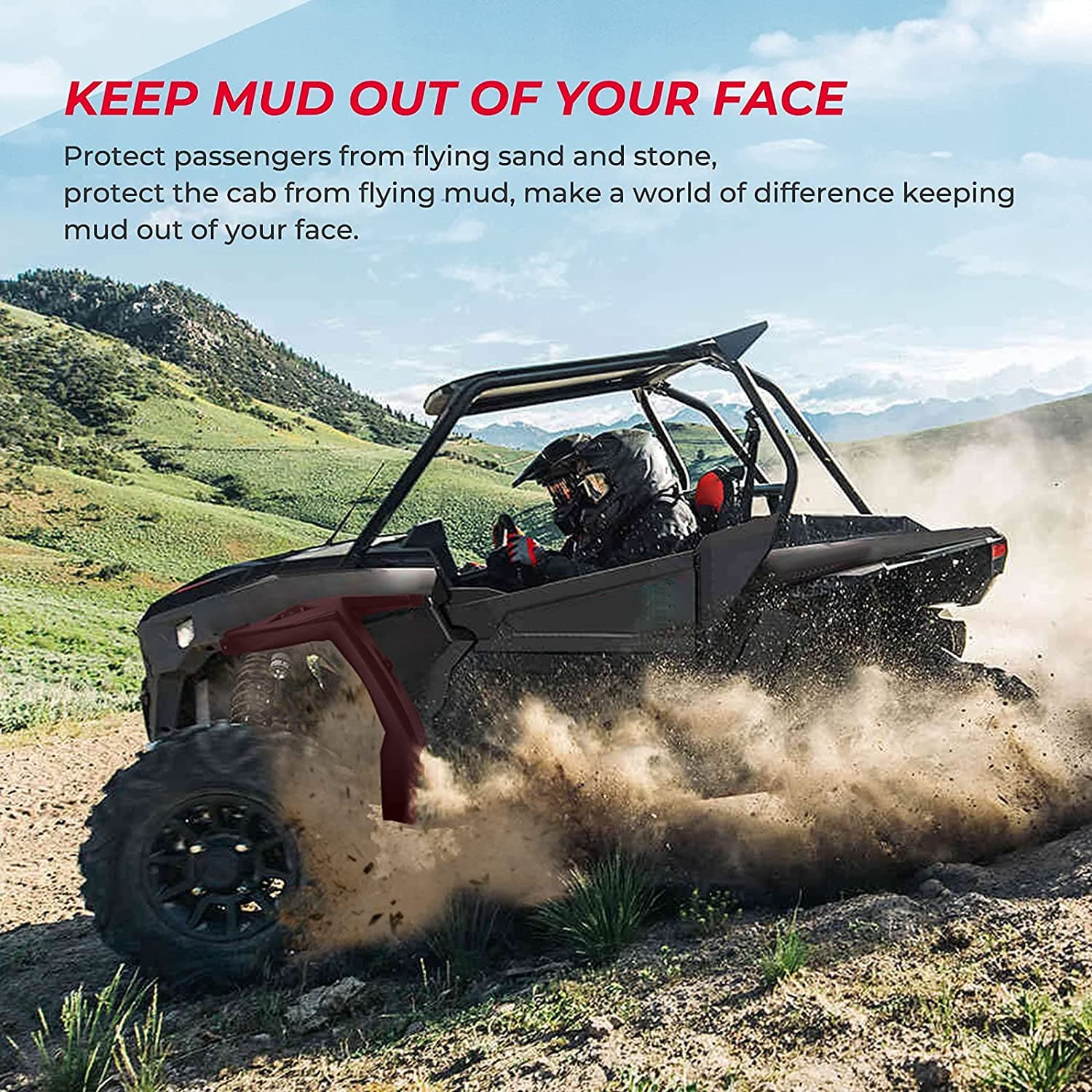 Extended Front Full Mud Flaps 2PCS for Polaris RZR XP 1000 / TURBO - Image 5