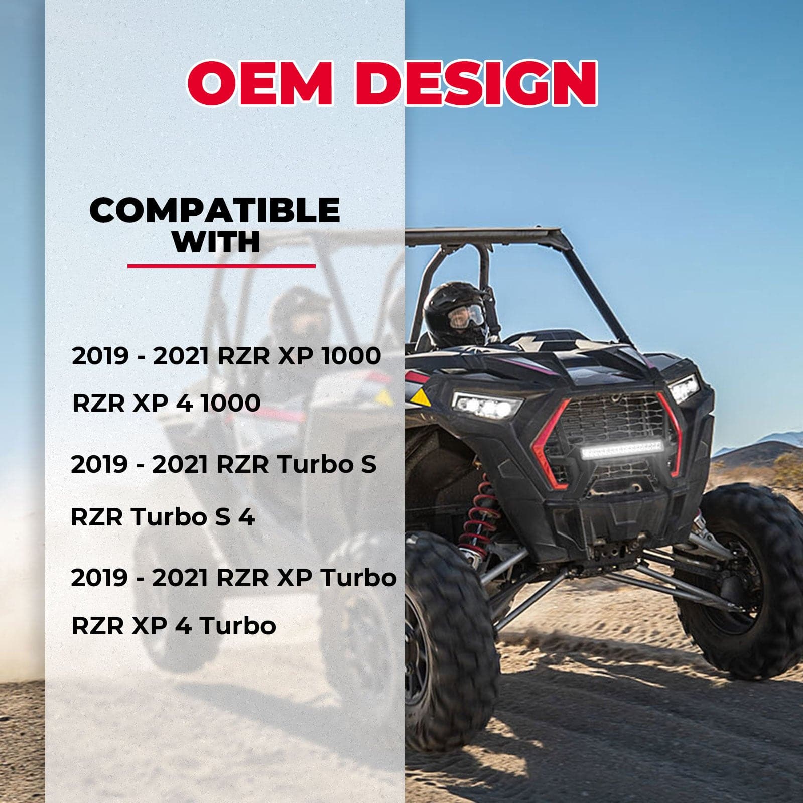 Front Lower Mesh Grill Radiator Guards for Polaris RZR XP 1000/ Turbo - Image 2