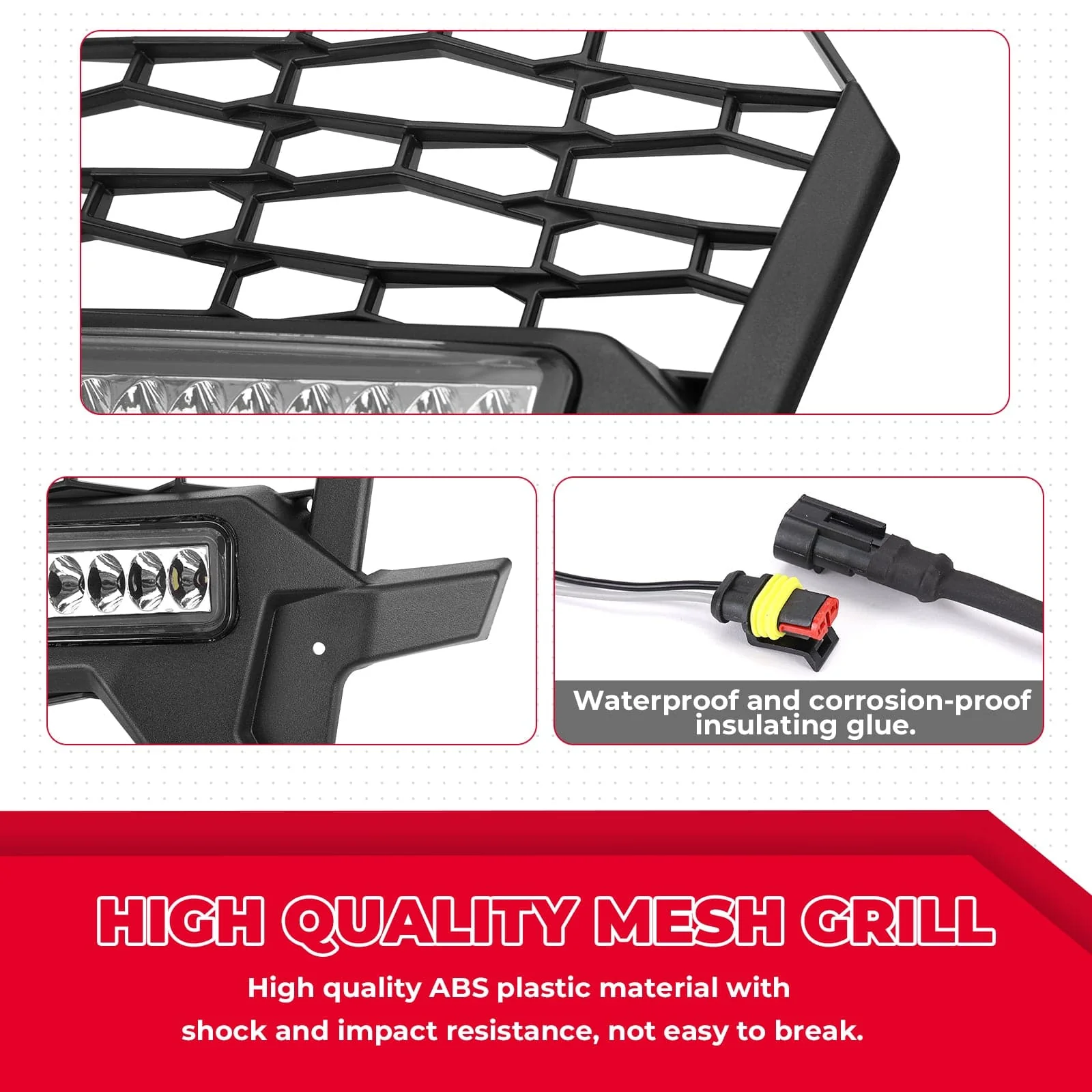 Front Lower Mesh Grill Radiator Guards for Polaris RZR XP 1000/ Turbo - Image 5