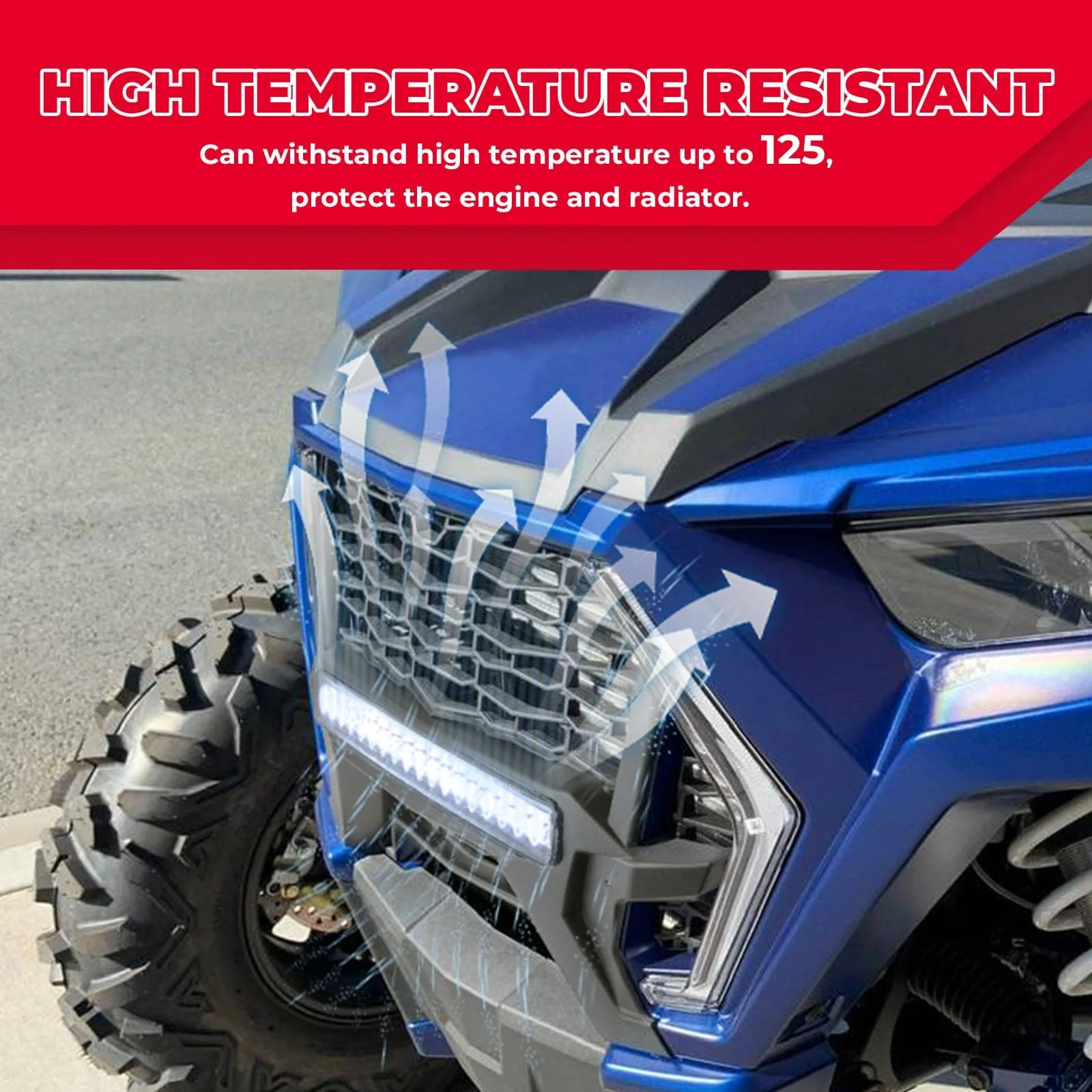 Front Lower Mesh Grill Radiator Guards for Polaris RZR XP 1000/ Turbo - Image 6