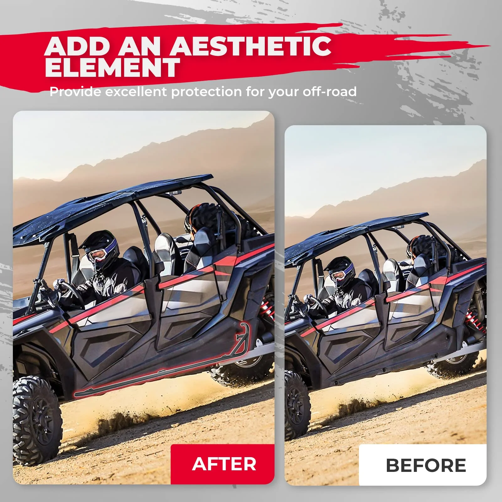 Steel Nerf Bars Fit Polaris RZR XP 4 1000 / 4 Turbo 2014-2023 - Image 3