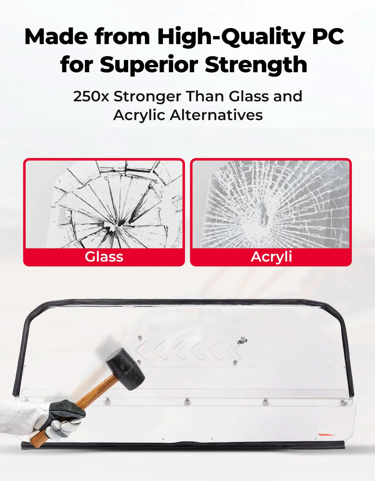 UTV Rear Vented Windshield for Polaris RZR PRO XP/ PRO XP4 2025 2026 - Image 4