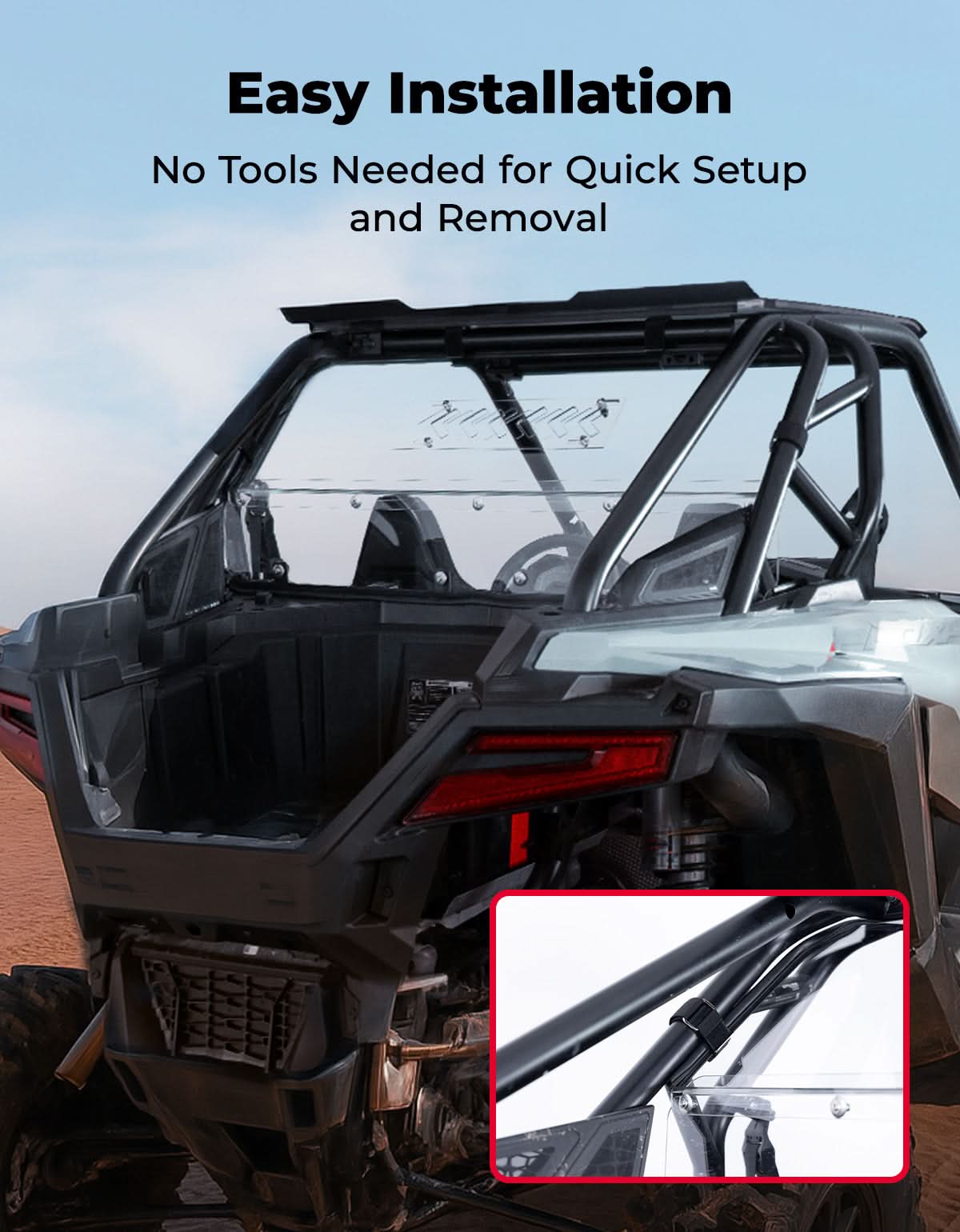 UTV Rear Vented Windshield for Polaris RZR PRO XP/ PRO XP4 2025 2026 - Image 7