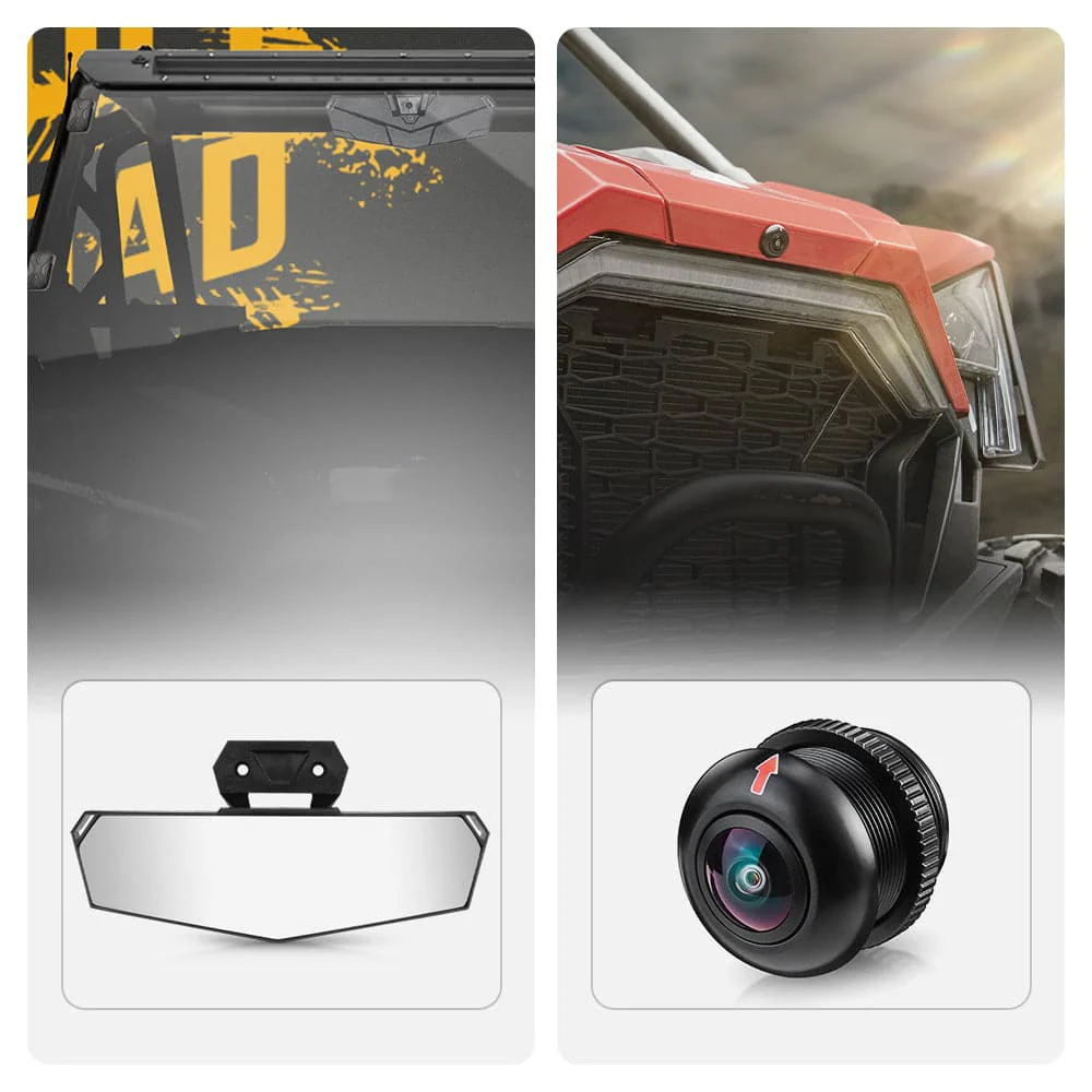 Center Rear View Mirror & Front Camera Kit For Polaris RZR PRO / Turbo - Image 7