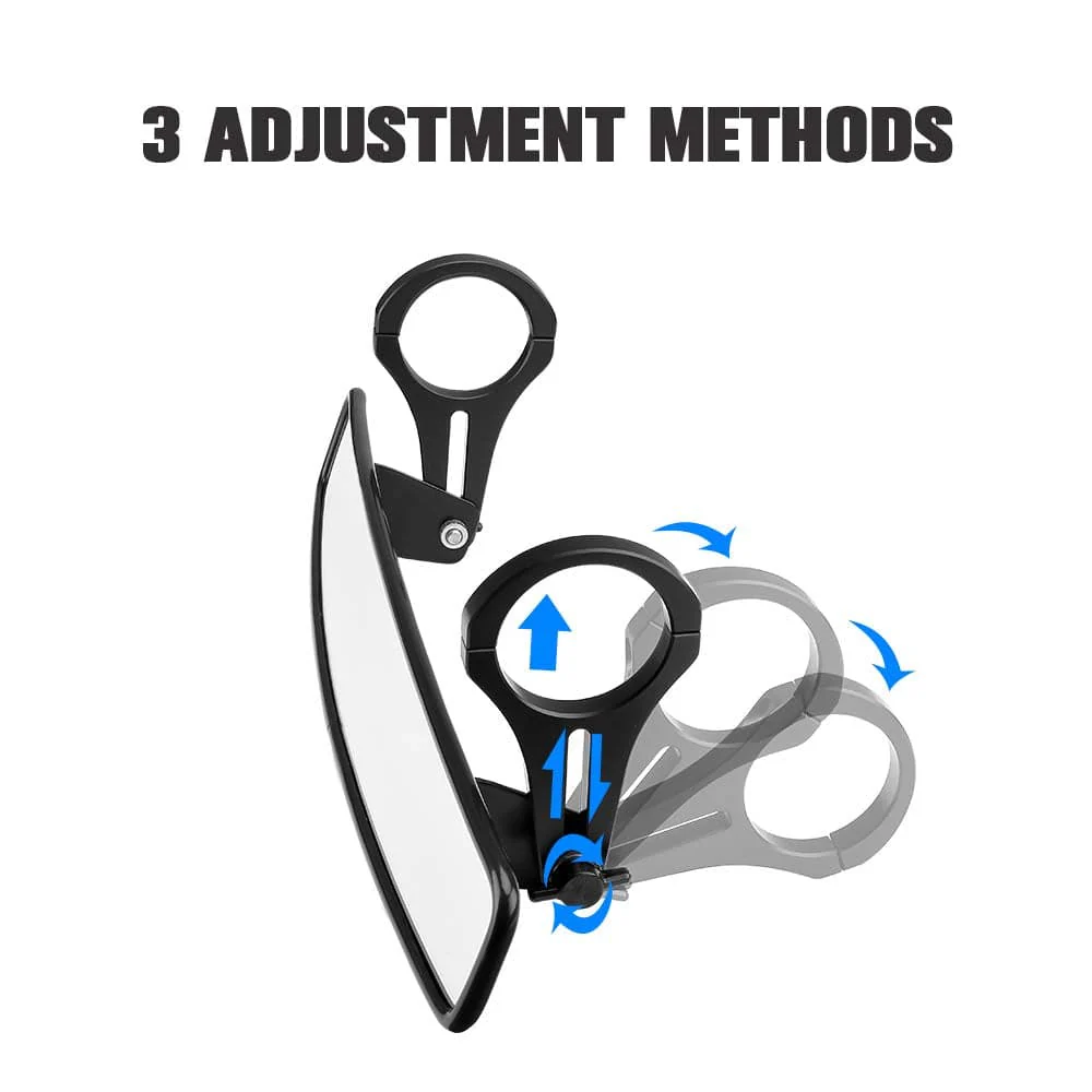 Rear View Mirror with 1.75" Clamps and Convex Design for Polaris RZR - Image 4