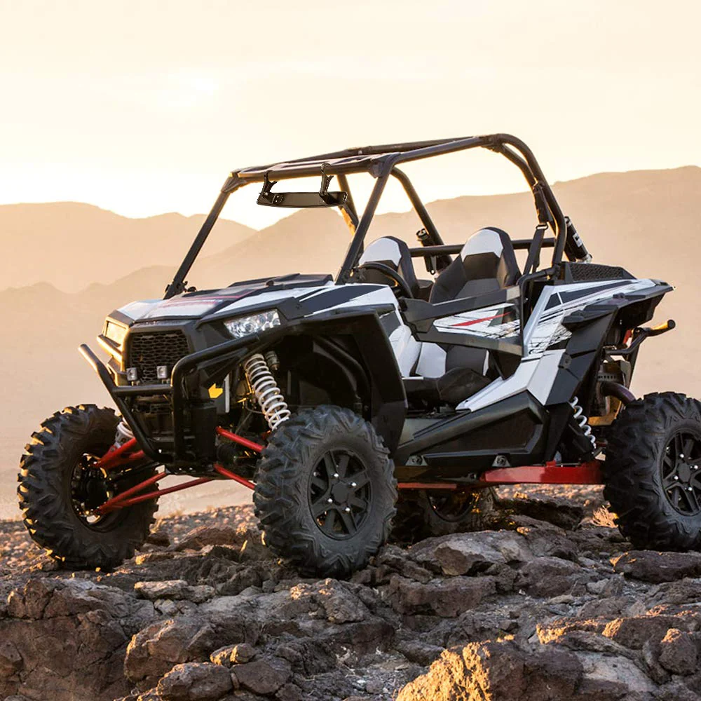Rear View Mirror with 1.75" Clamps and Convex Design for Polaris RZR - Image 7