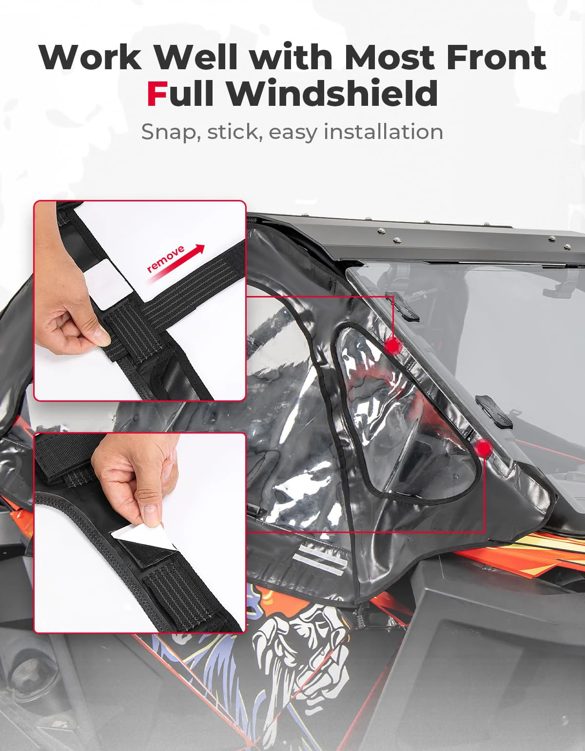 Soft Cab Enclosure Upper Doors for Polaris RZR PRO XP/Turbo R (2 seat) - Image 4