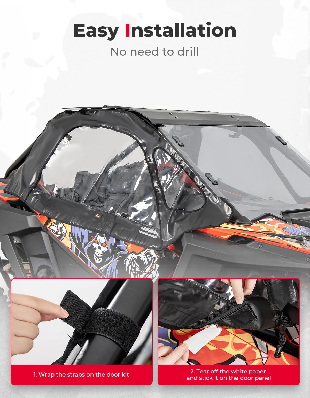 Soft Cab Enclosure Upper Doors for Polaris RZR PRO XP/Turbo R (2 seat) - Image 5