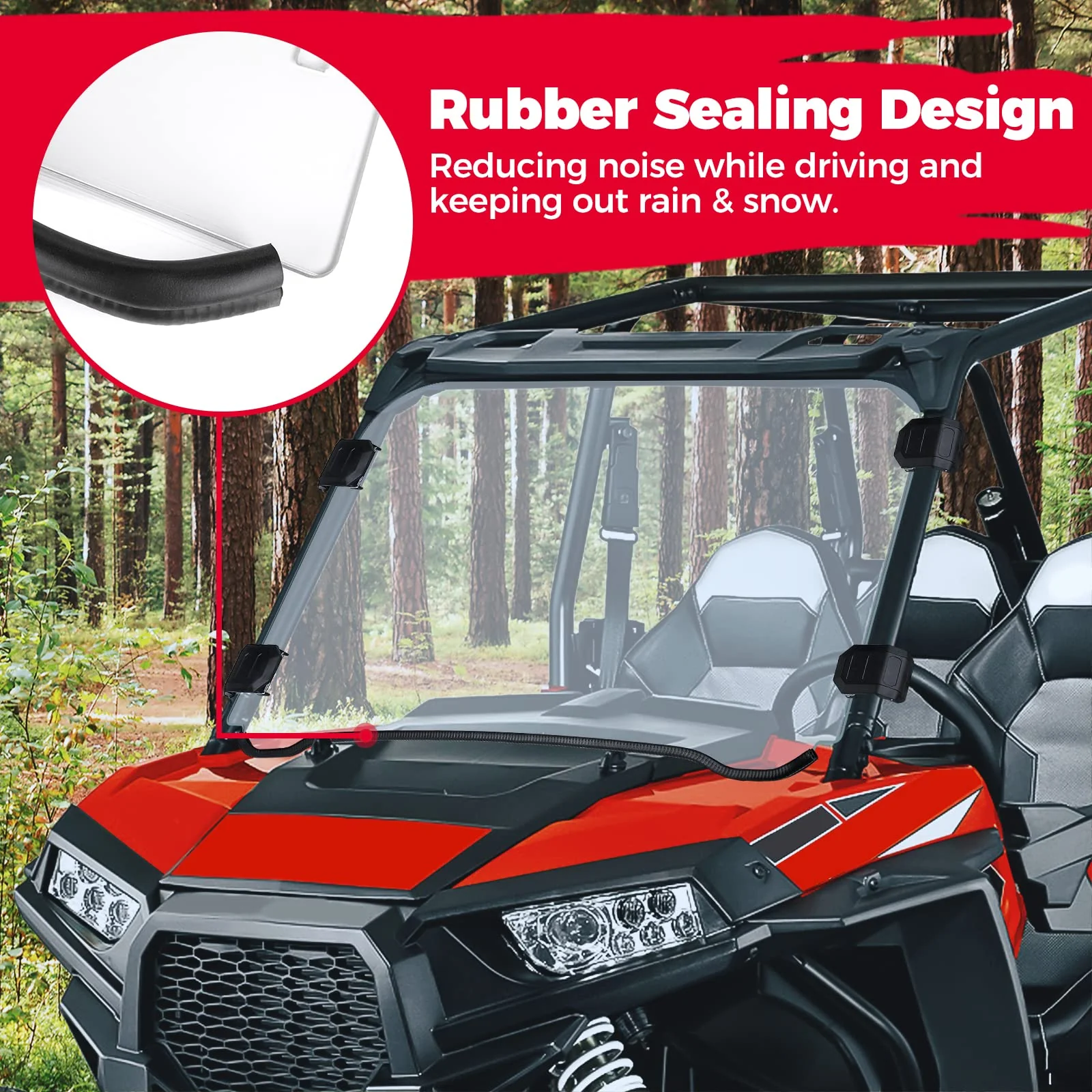 Front Full PC Windshield for Polaris RZR 570 800/4 800S XP 900/4 - Image 3