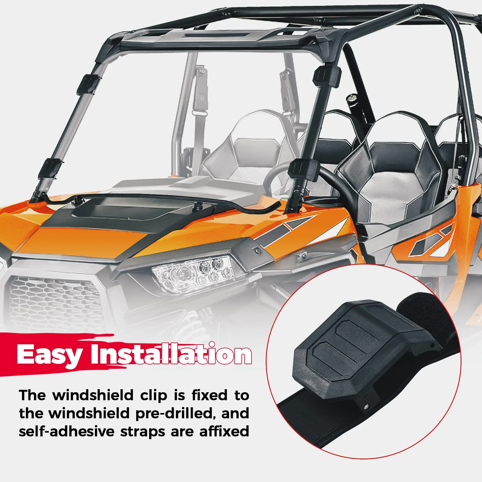 Front Full PC Windshield for Polaris RZR 570 800/4 800S XP 900/4 - Image 4
