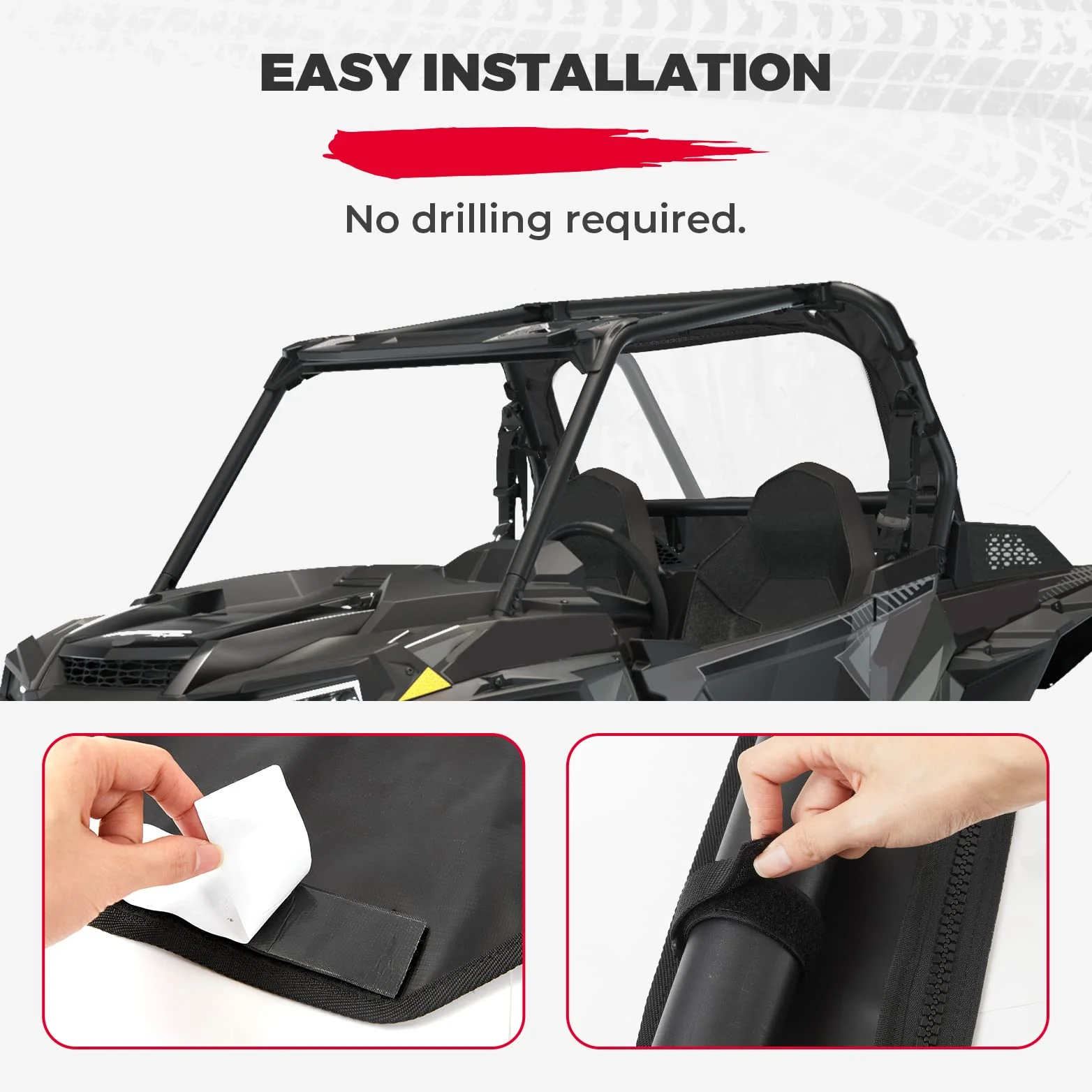 Soft Rear Windshield for Polaris RZR XP 1000 /4 2014-2023 - Image 3