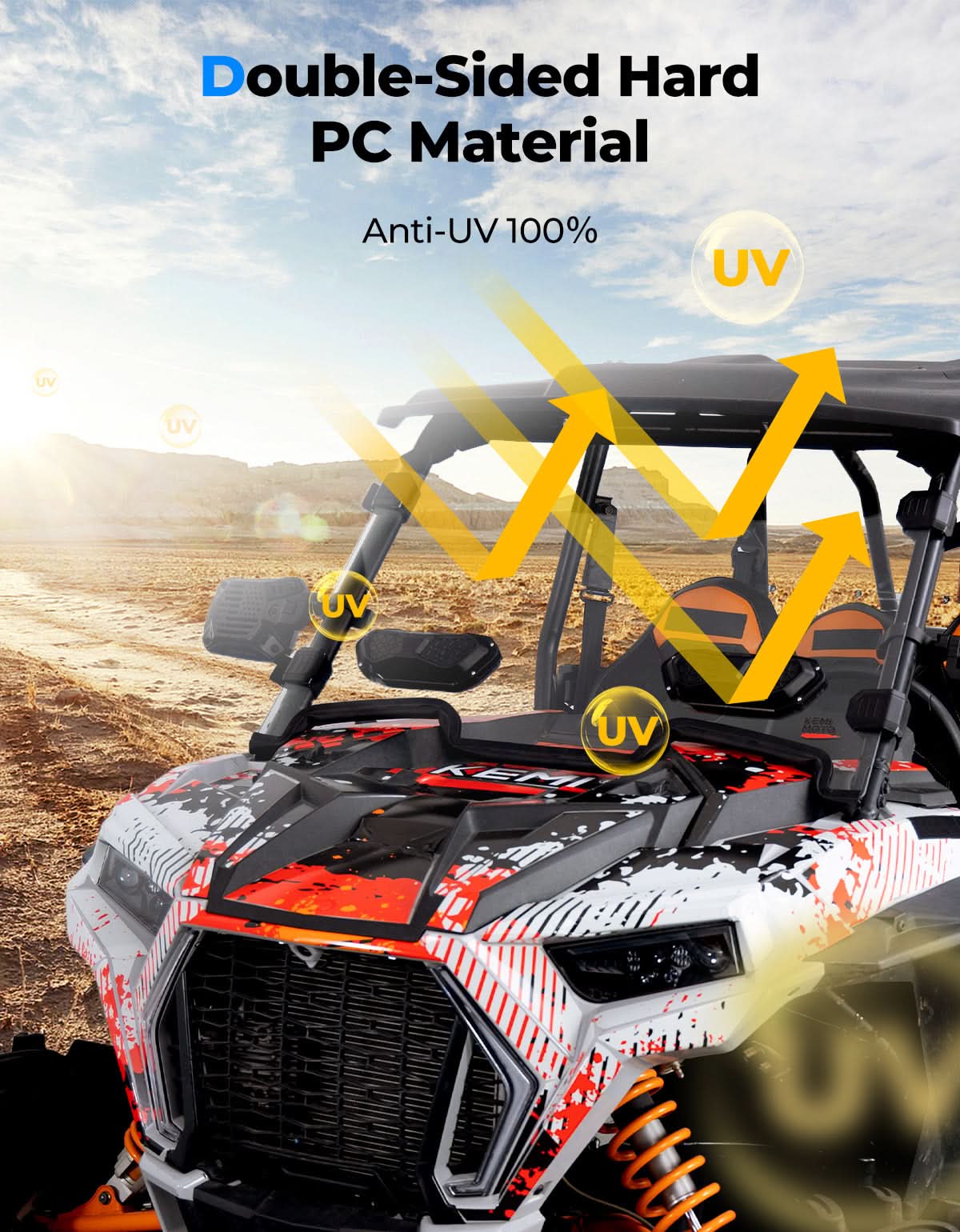 UTV Vent Windshield for Polaris RZR XP 1000 / XP 4 1000 / XP Turbo / XP 4 Turbo - Image 5