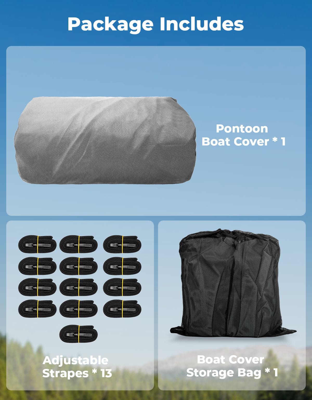 Pontoon Boat Cover 21-24ft, Heavy Duty 600D UV Resistant - Image 7