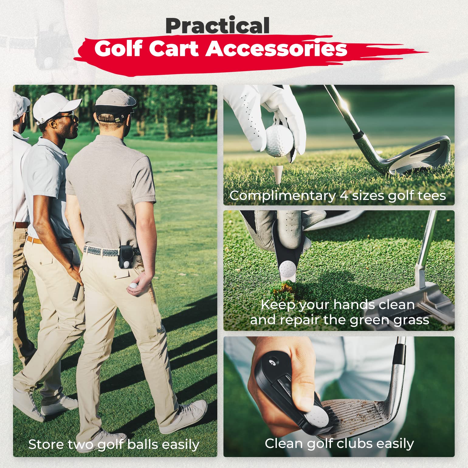 Portable Golf Ball Waist Bag with Foldable Divot Repair Tool - Image 5