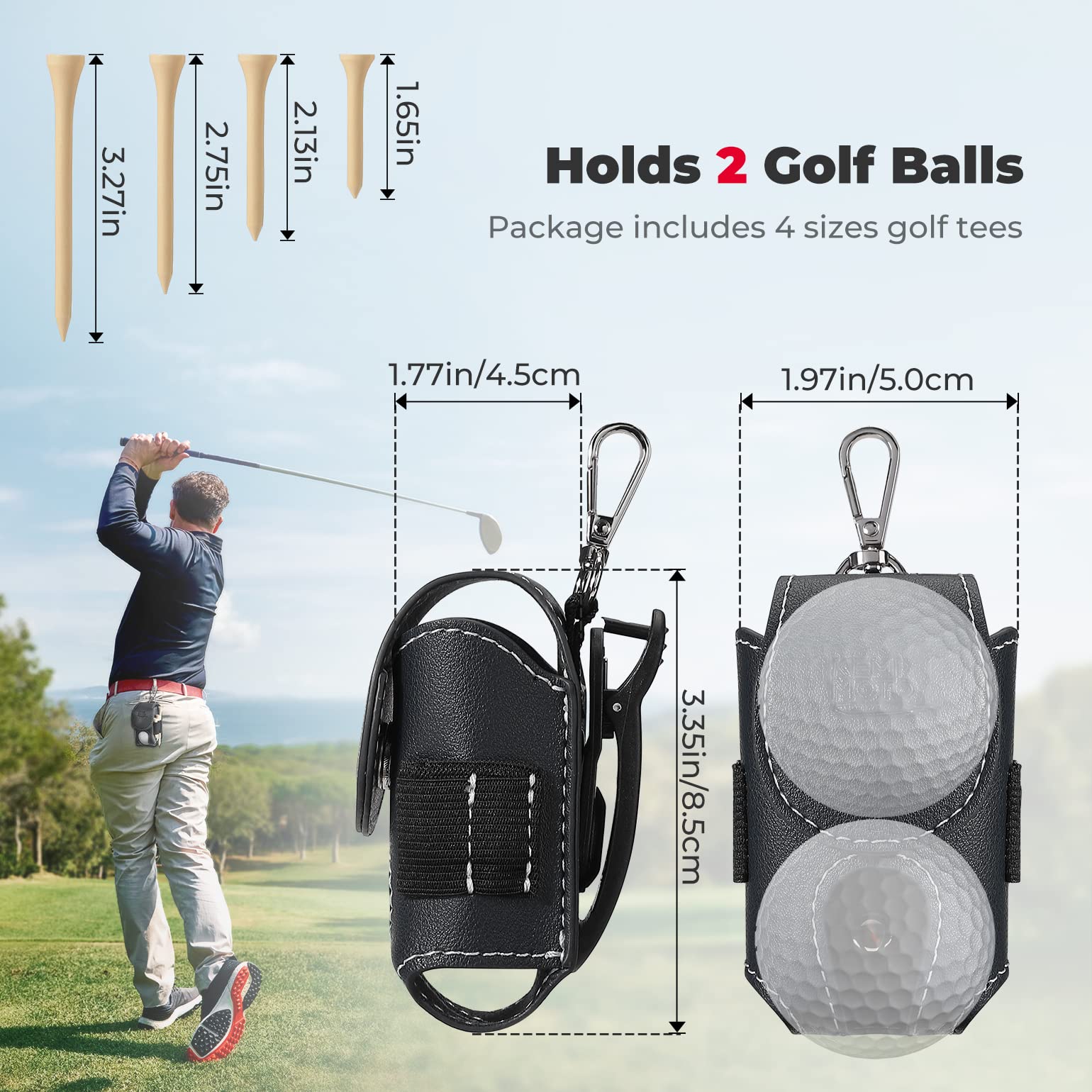 Portable Golf Ball Waist Bag with Foldable Divot Repair Tool - Image 6