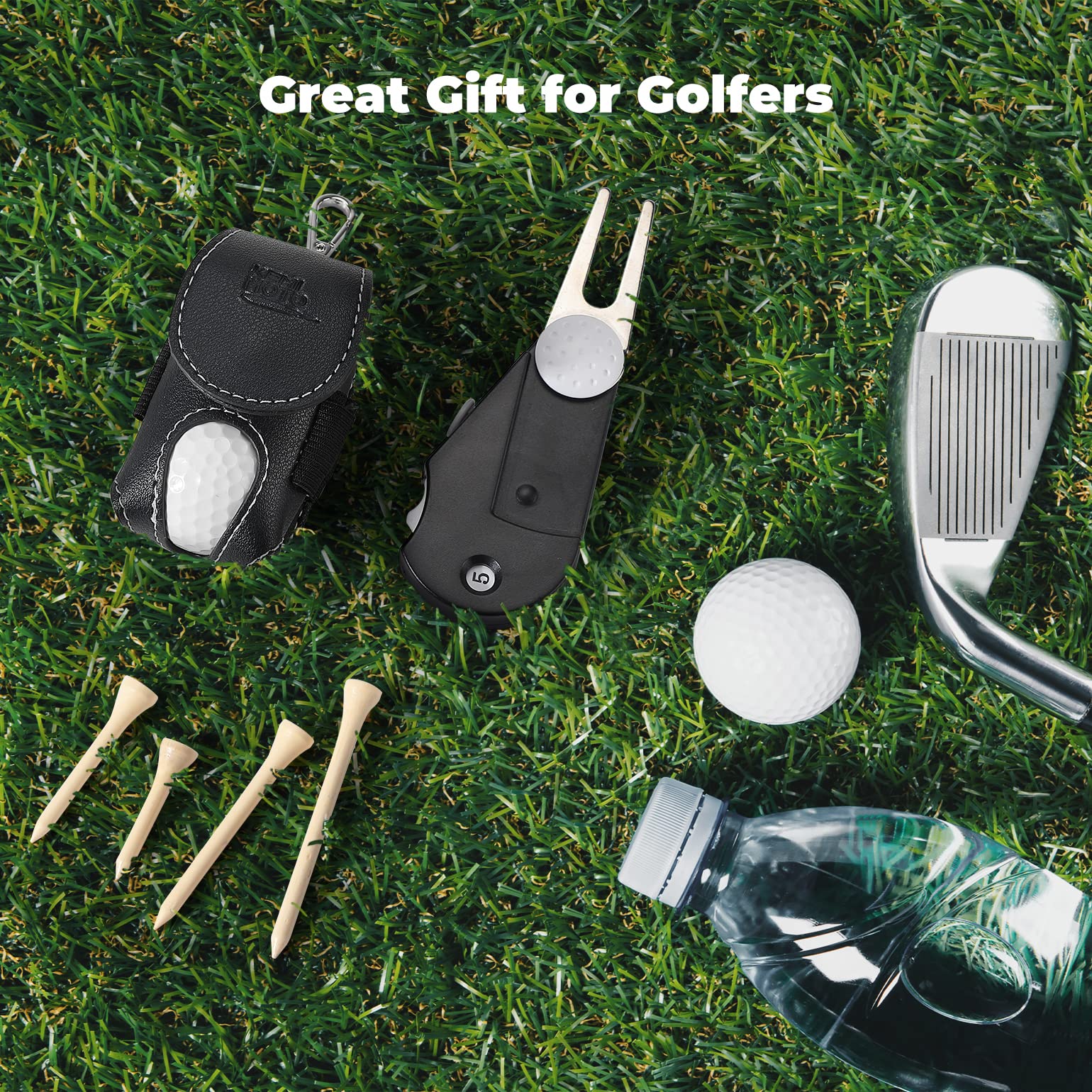 Portable Golf Ball Waist Bag with Foldable Divot Repair Tool - Image 8