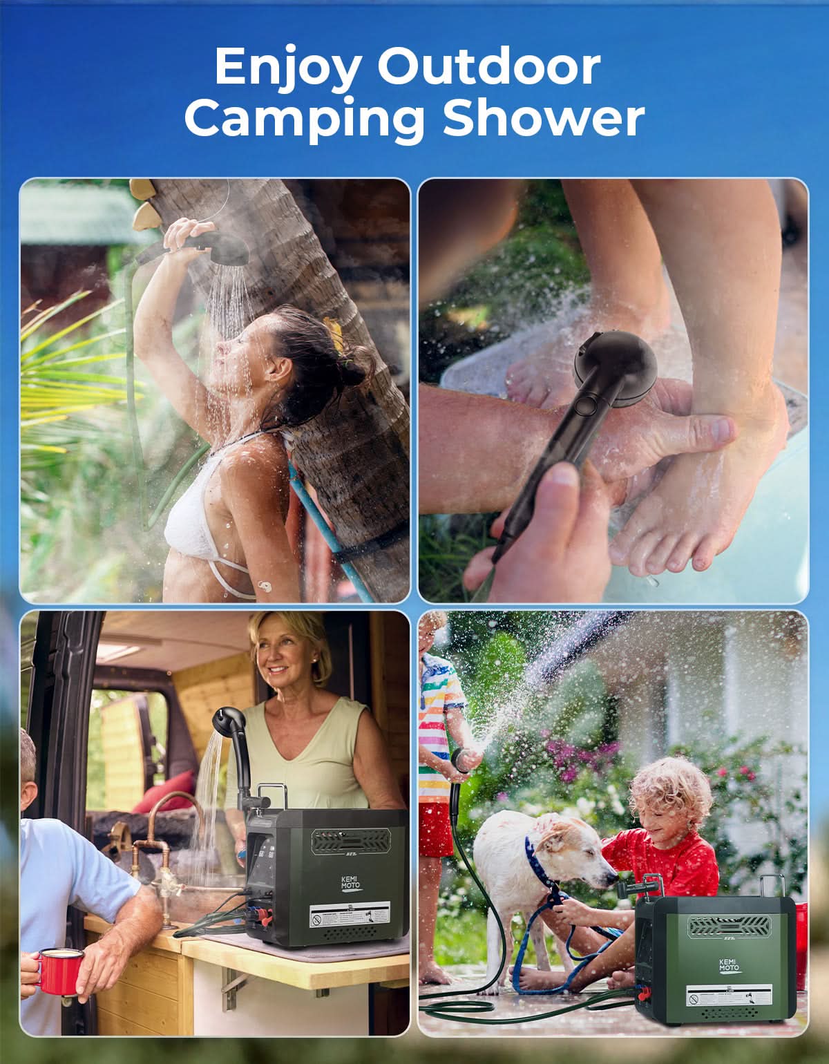 Portable Propane Water Heater with Pump, 20,000 BTU Instant Hot Shower - Image 8