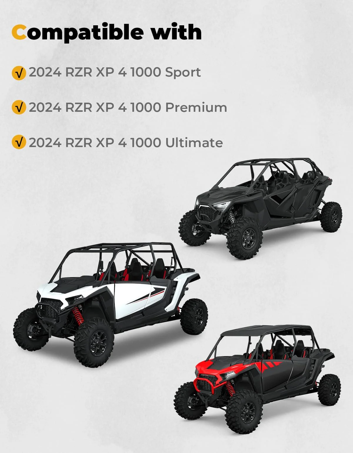 PVC Soft Roof Top for Polaris RZR XP 4 1000 2024-2025 - Image 5