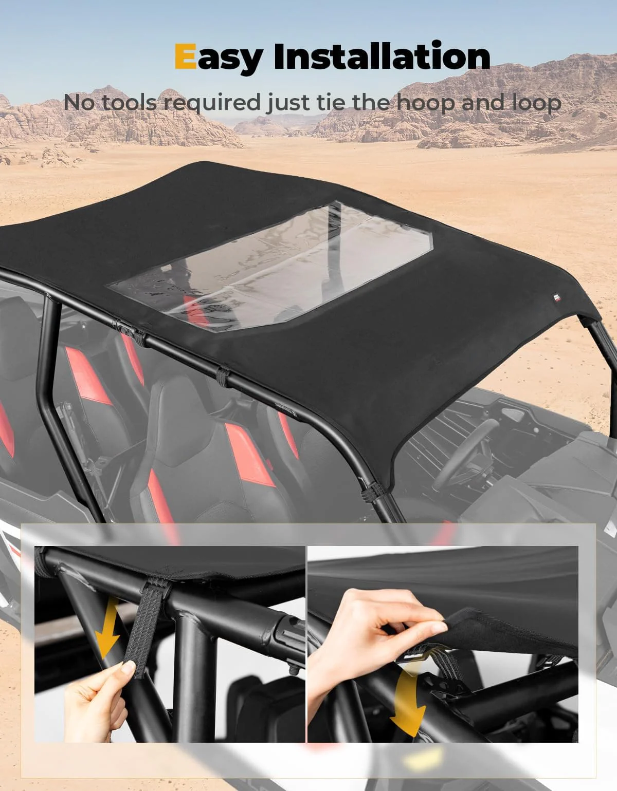 PVC Soft Roof Top for Polaris RZR XP 4 1000 2024-2025 - Image 7