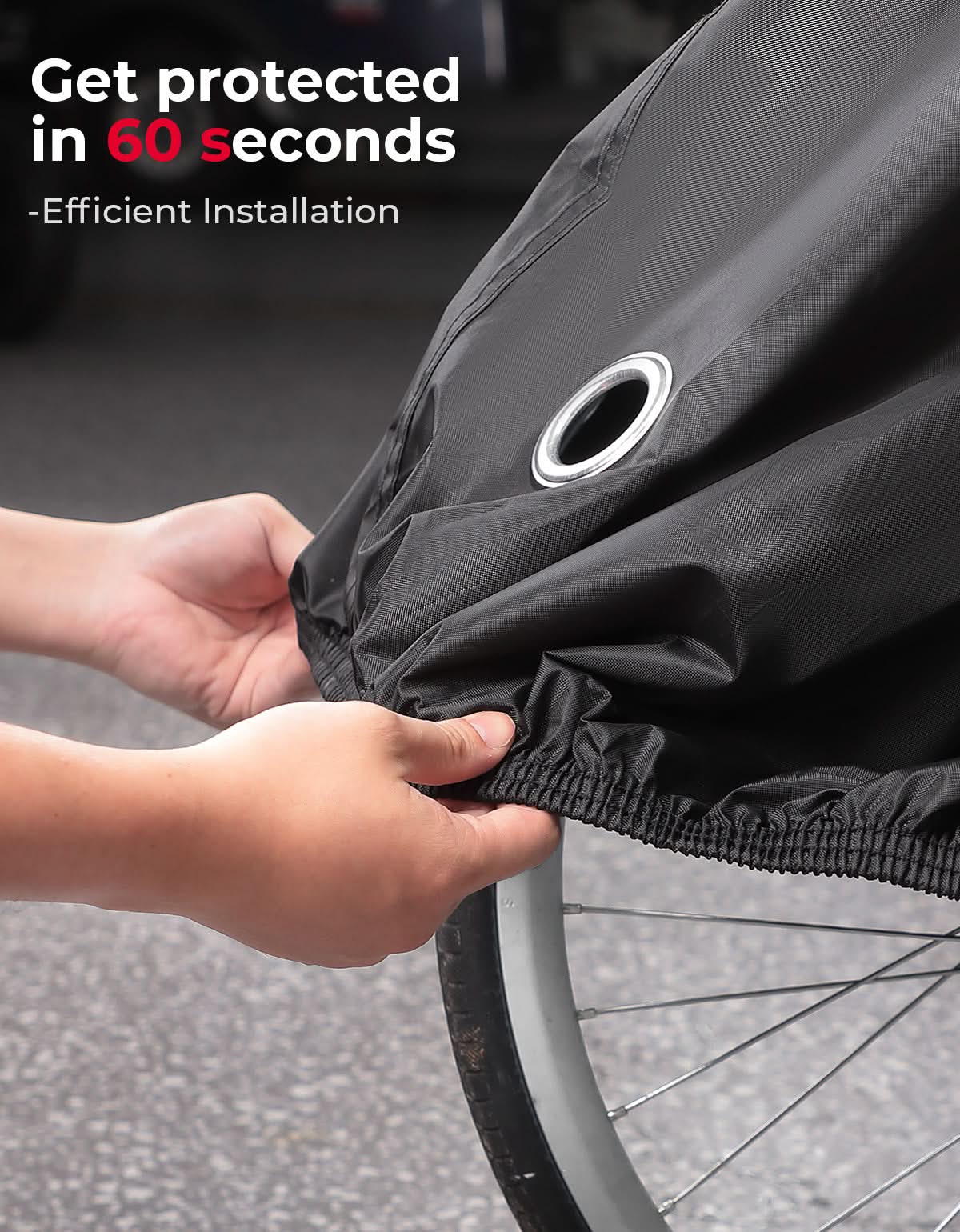 Rain Waterproof UV Protection Windproof Folding, Bike Tarp for Adult Tricycles, 3 Wheel Bikes, Cargo Bikes - Image 5