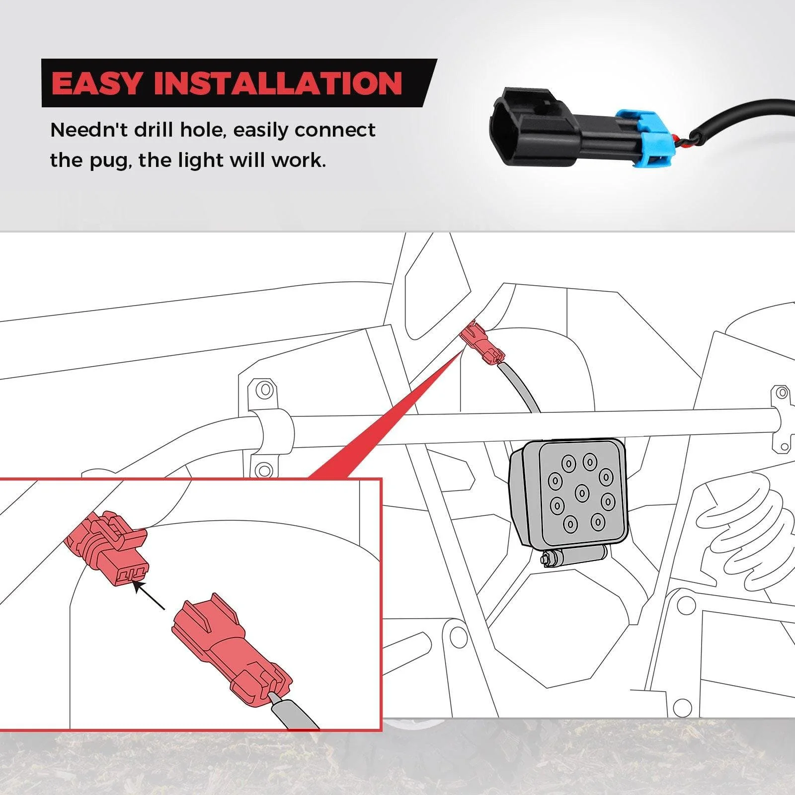 Backup Light for Polaris Ranger 1000 XP/Crew 2018-2024 - Image 6