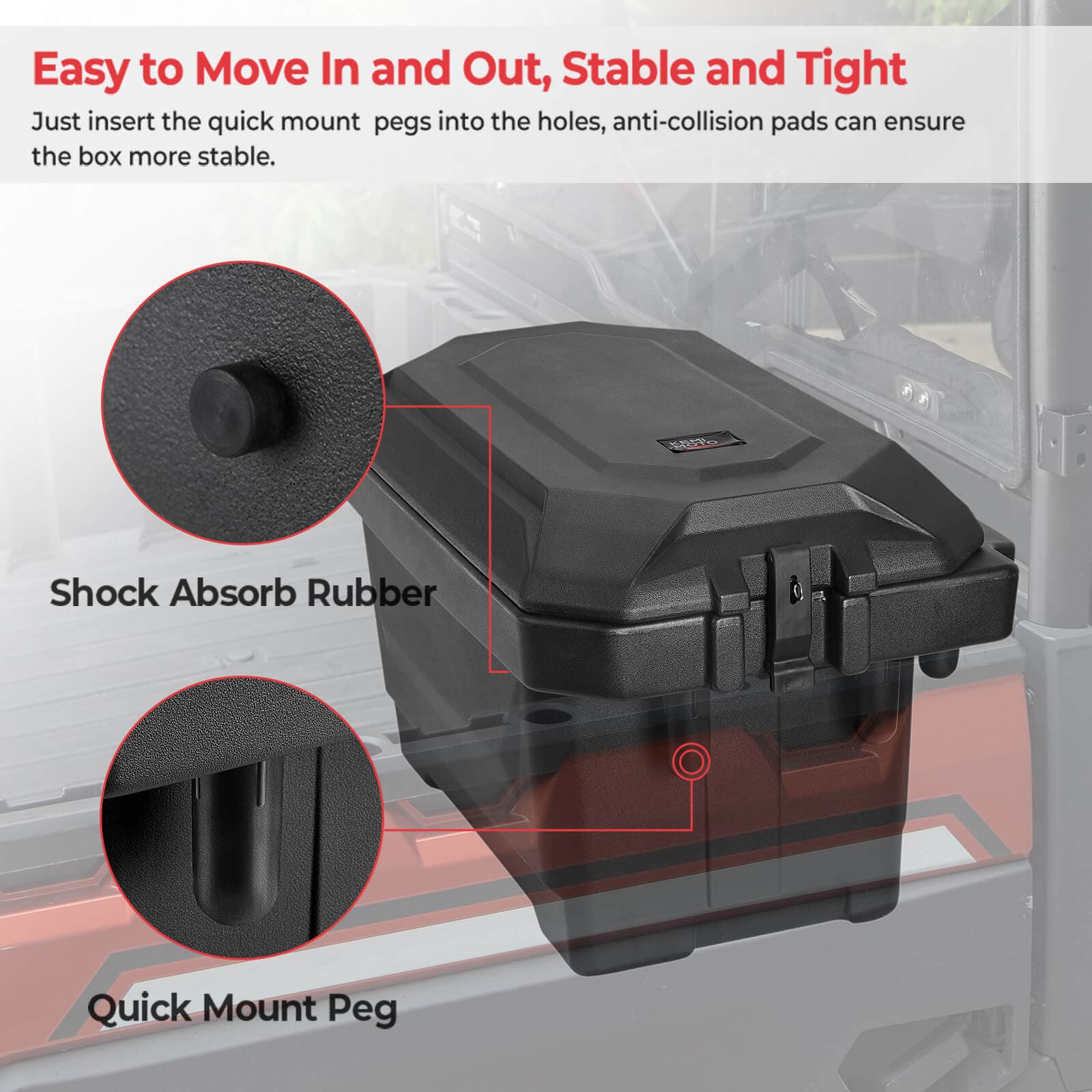 Big Size Cargo Box & Under Seat Storage Box for Polaris Ranger XP 1000 - Image 6