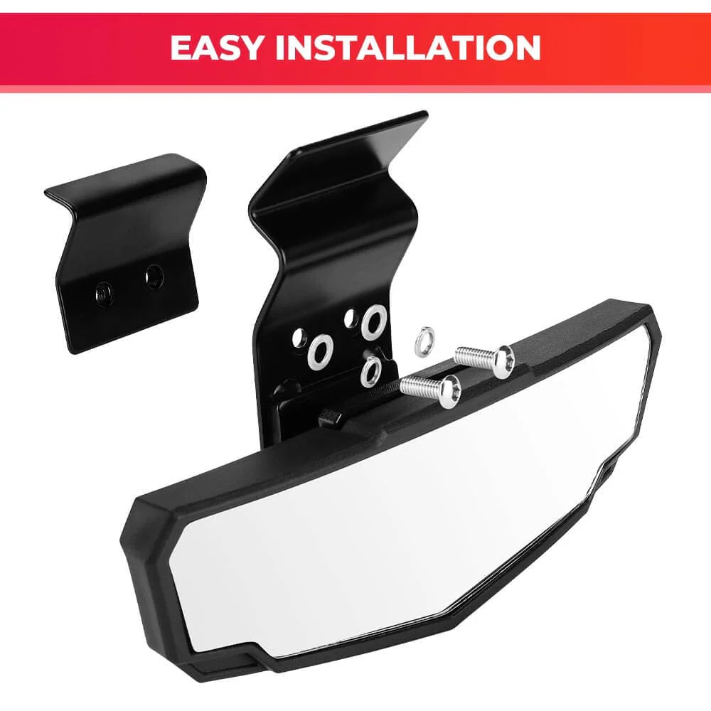 Adjustable Side Mirrors & Rear View Mirror For Polaris Ranger/ Defender - Image 12
