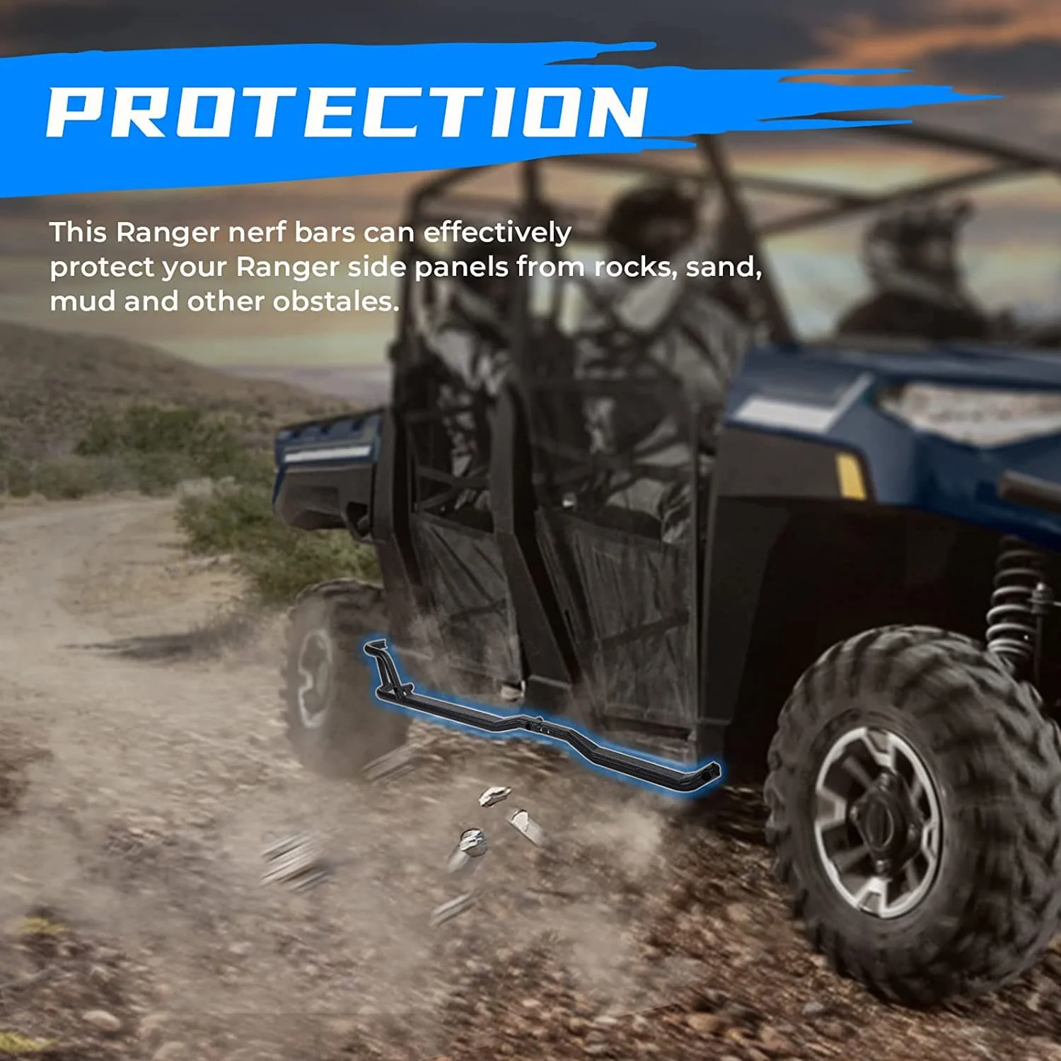 Nerf Bars Rock Sliders for Ranger Crew XP 1000 2019-2025 - Image 2