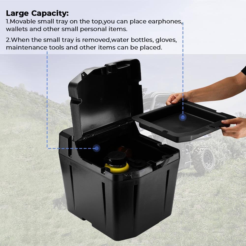 Rear View Mirror & Under Seat Storage Box for Polaris Ranger XP 1000 - Image 13