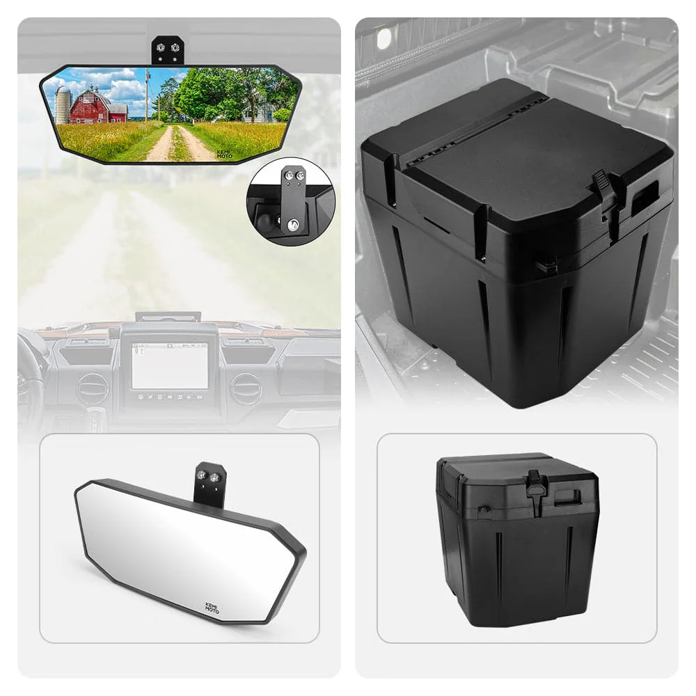 Rear View Mirror & Under Seat Storage Box for Polaris Ranger XP 1000 - Image 17